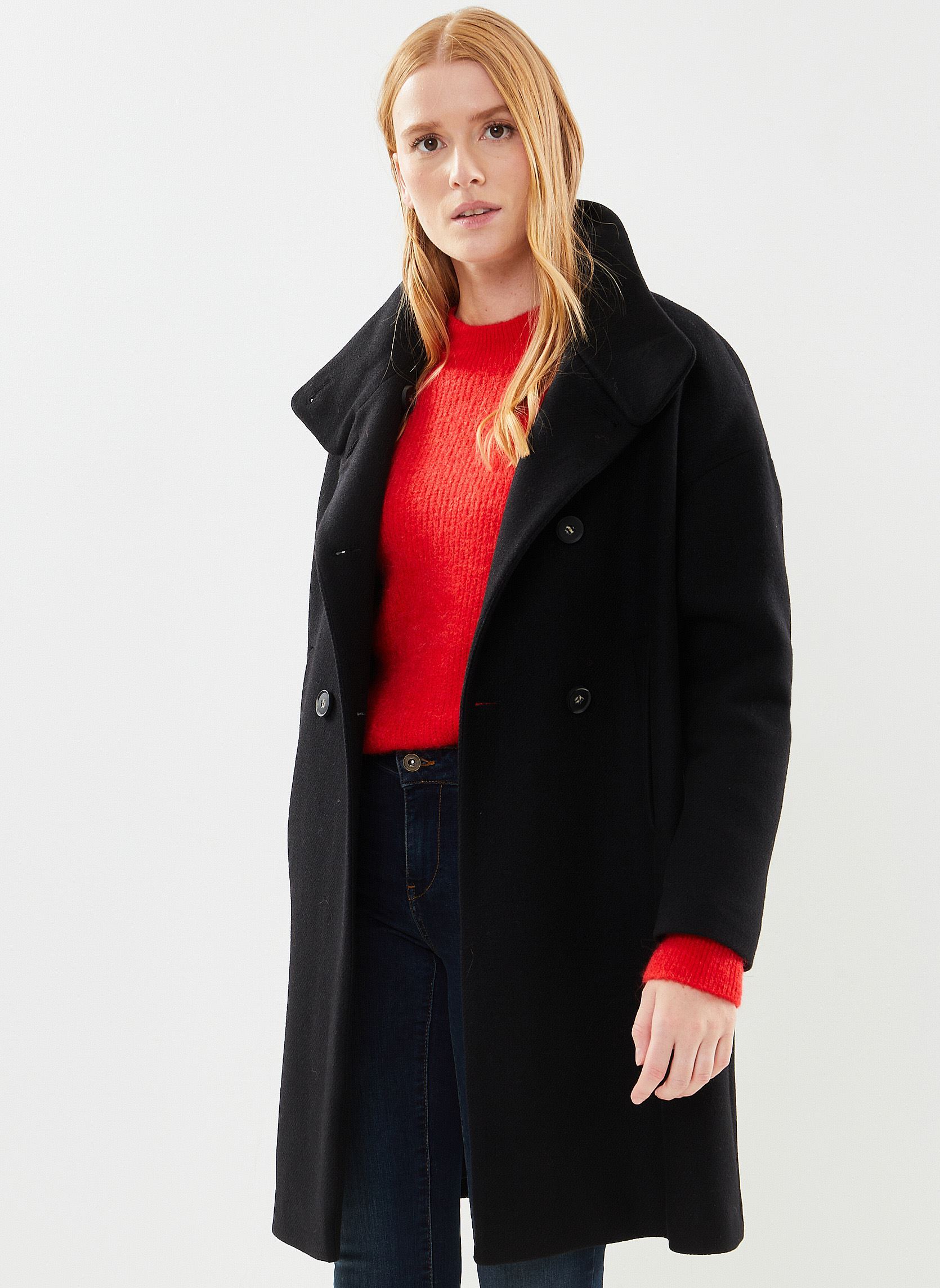 Manteaux VENEZUELA laine femme noir Georgia Rose Manteaux VENEZUELA laine femme noir NOIR
