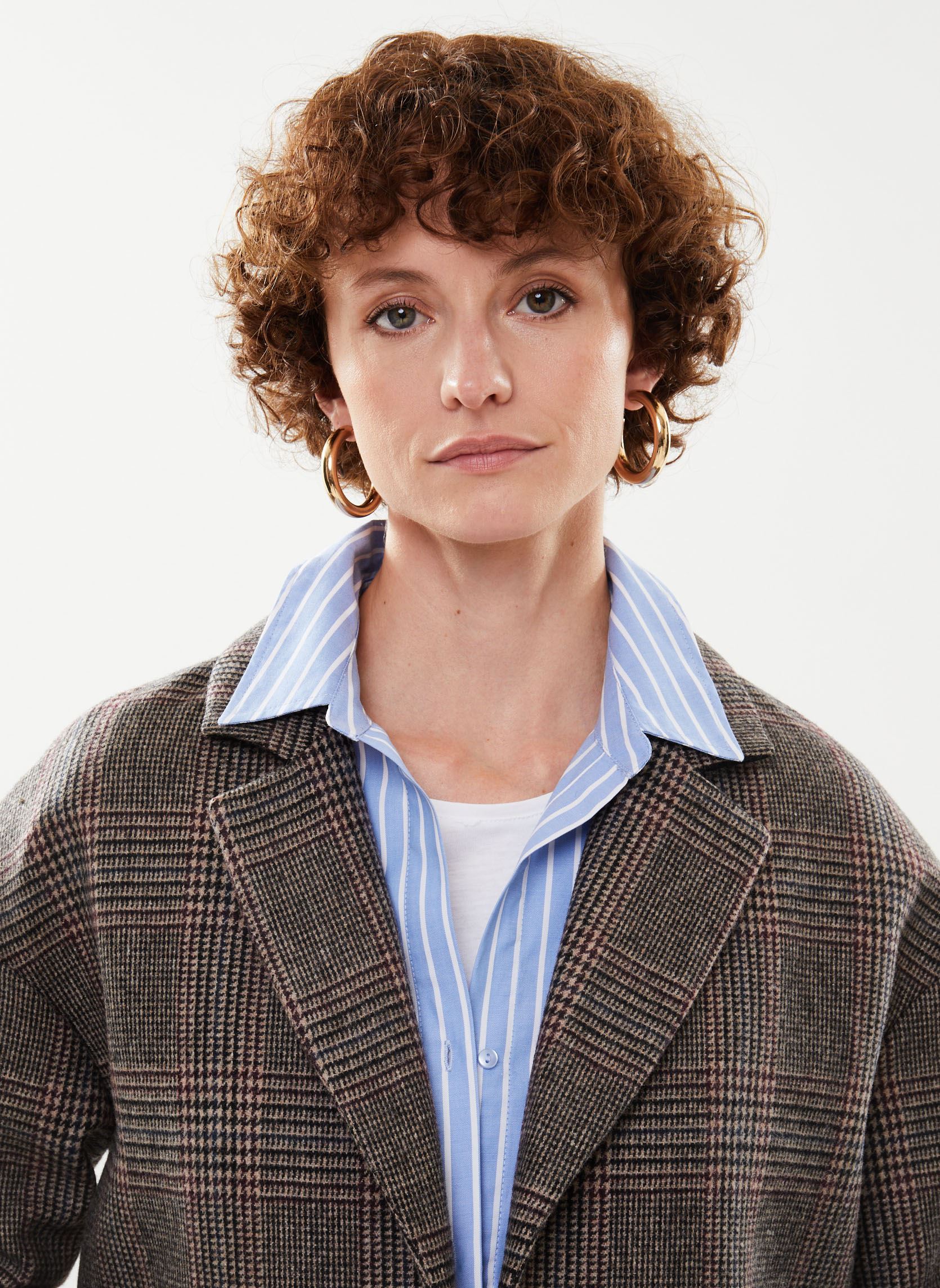 Manteaux classiques VOLTERRA laine femme gris Georgia Rose Manteaux classiques VOLTERRA laine femme gris CARREAUX
