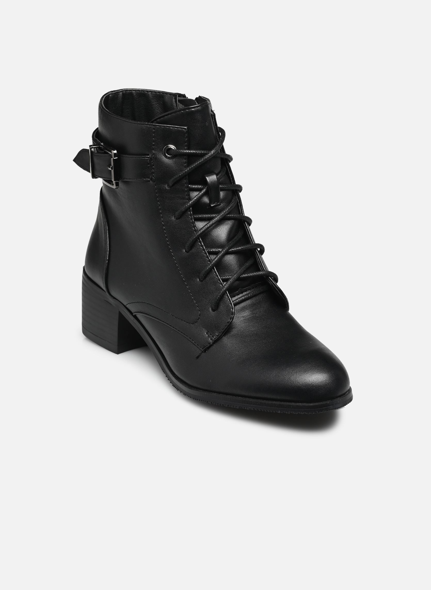 Veterlaarsjes QL4734_NOIR dames zwart Divine Factory Veterlaarsjes QL4734_NOIR dames zwart Noir