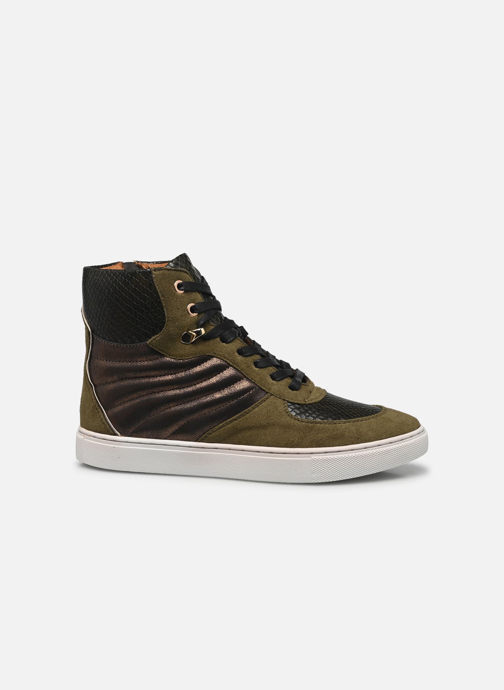 Hoge sneakers QL4750 dames groen Divine Factory Hoge sneakers QL4750 dames groen Kaki 2