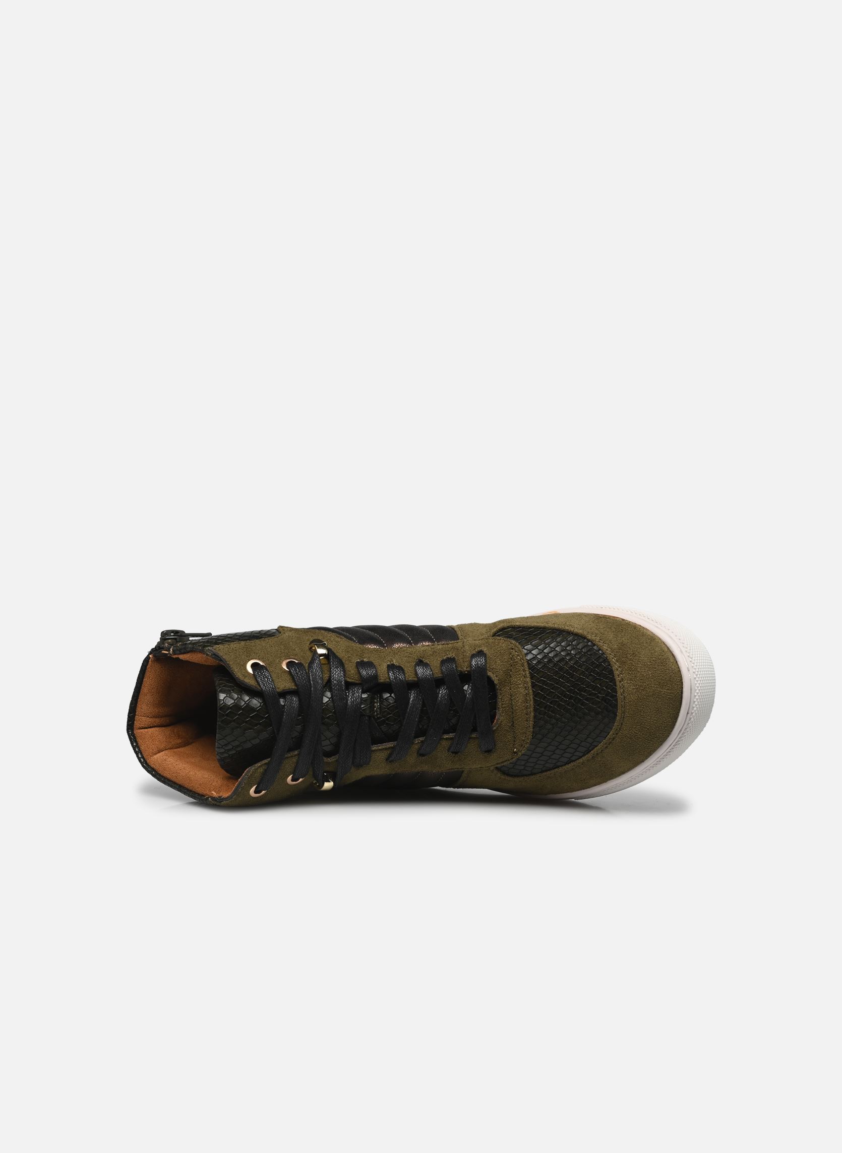 Hoge sneakers QL4750 dames groen Divine Factory Hoge sneakers QL4750 dames groen Kaki 2