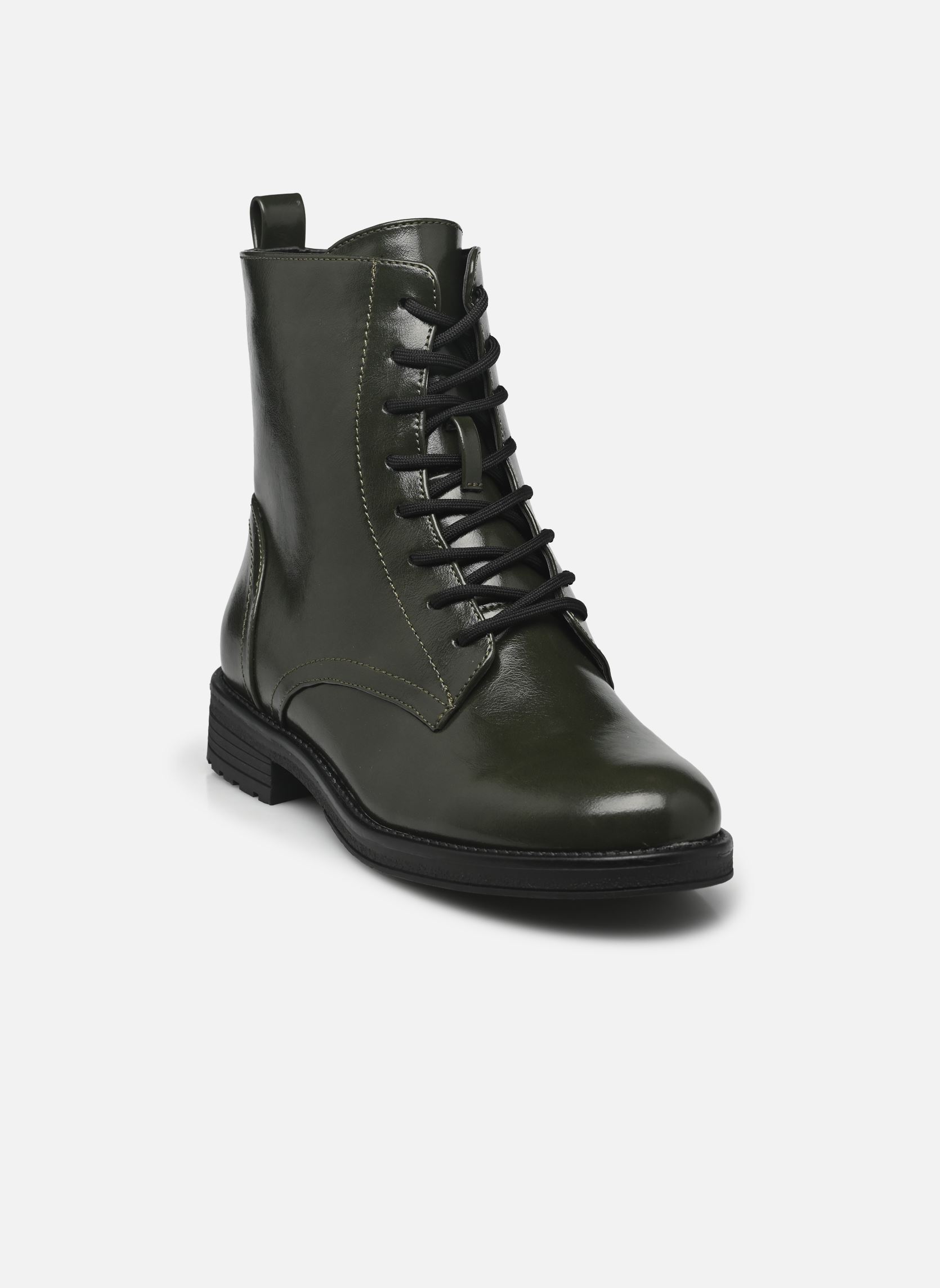 Bottines à lacets XH4918 femme vert Divine Factory Bottines à lacets XH4918 femme vert Kaki