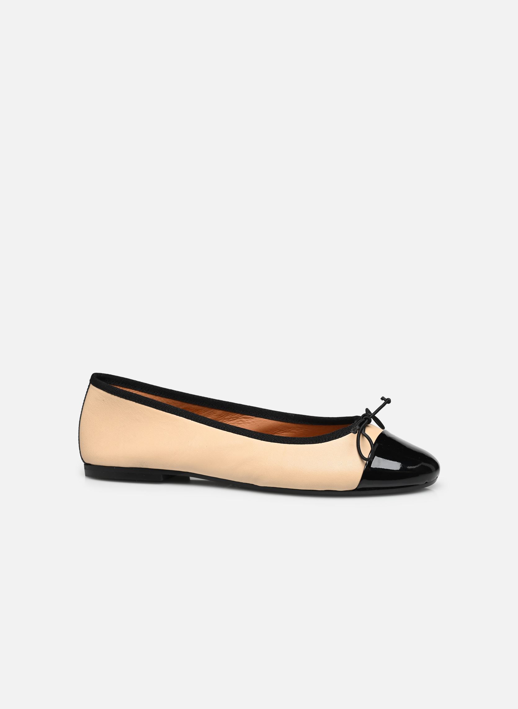 Ballerines classiques DAXI femme beige Jonak Ballerines classiques DAXI femme beige Vernis/Cuir Noir/Beige