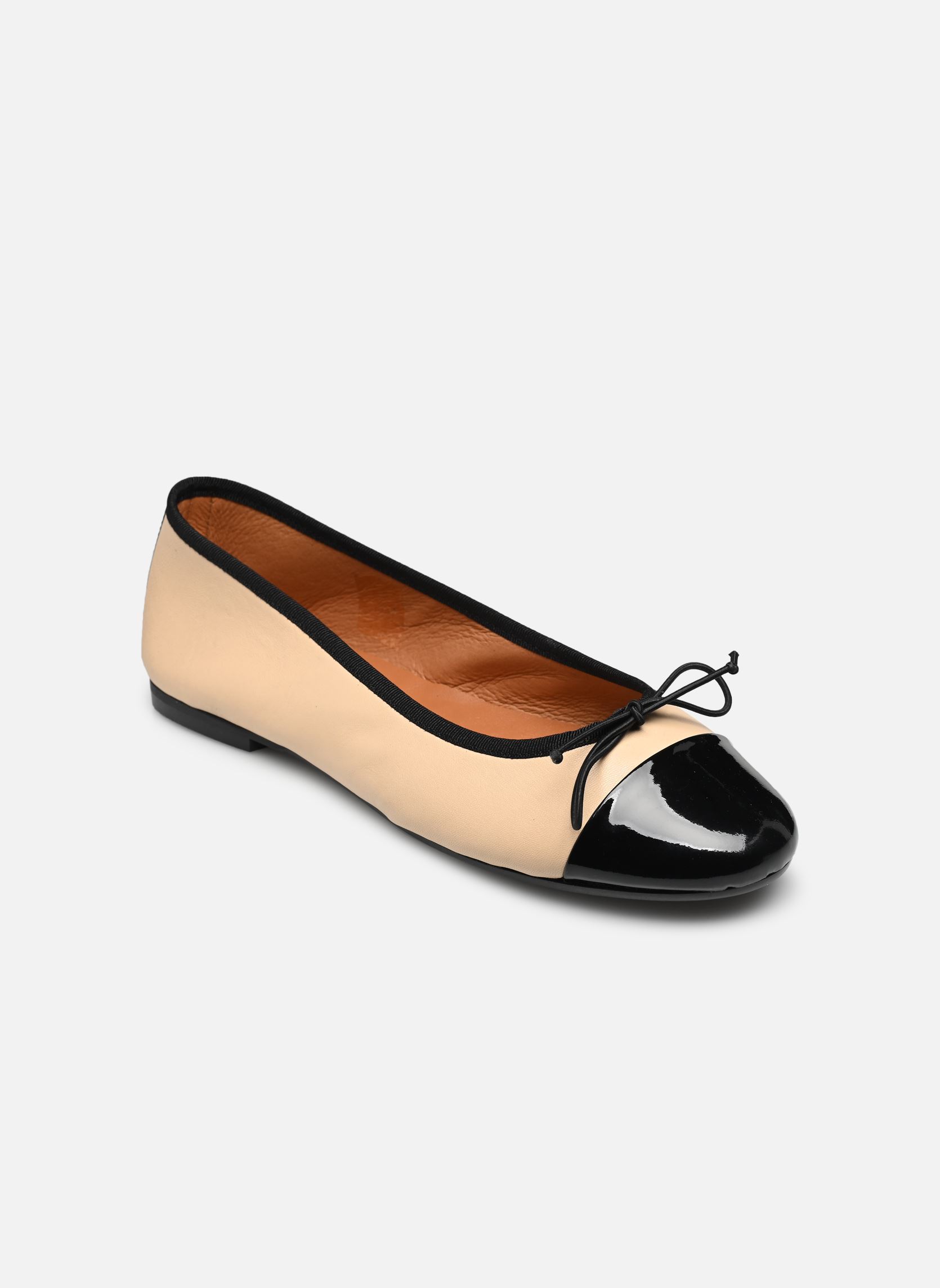 Ballerines classiques DAXI femme beige Jonak Ballerines classiques DAXI femme beige Vernis/Cuir Noir/Beige