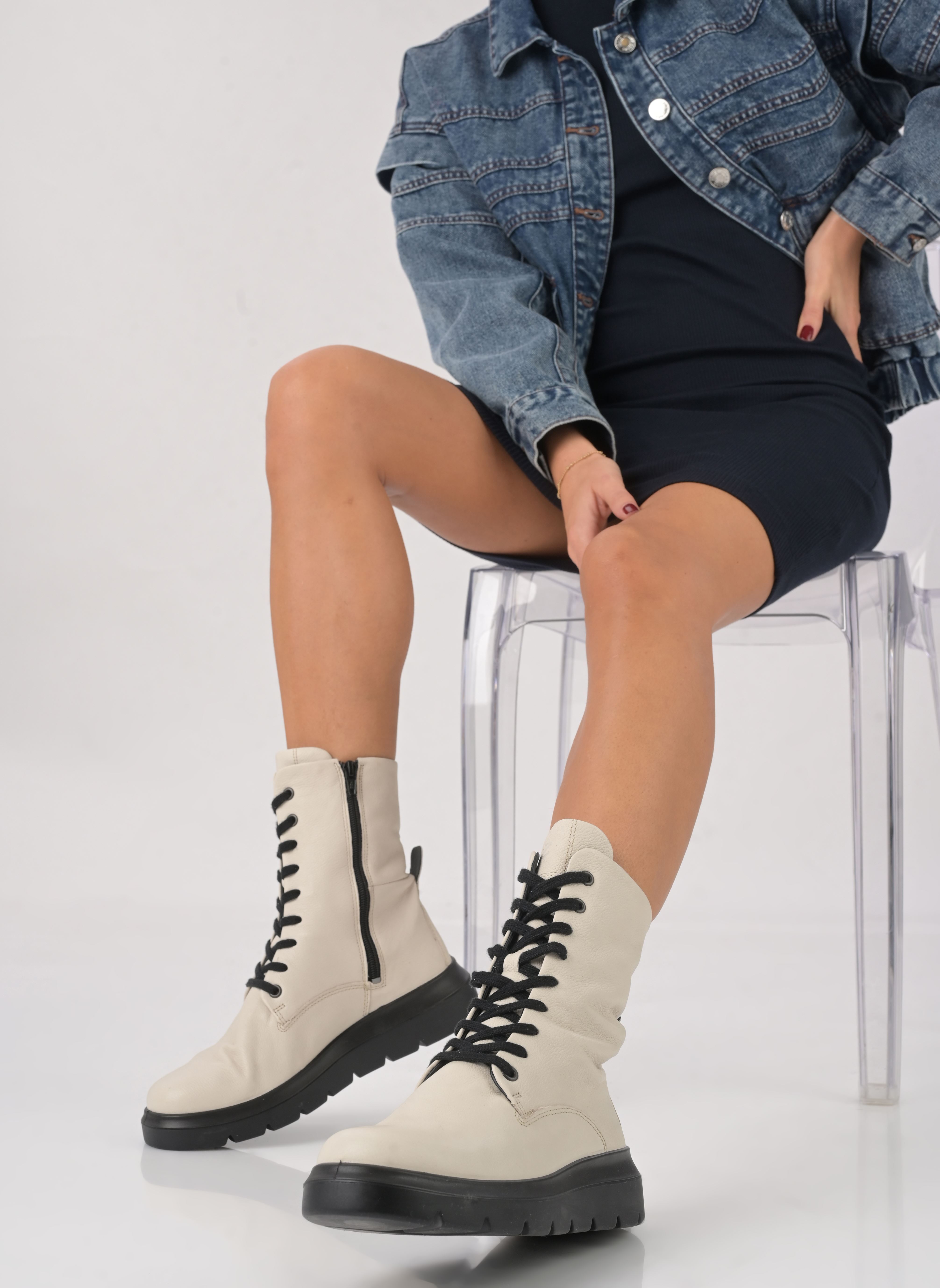 Stivaletti con lacci ECCO NOUVELLE Mid-cut Boot donna grigio Ecco Stivaletti con lacci ECCO NOUVELLE Mid-cut Boot donna grigio LIMESTONE