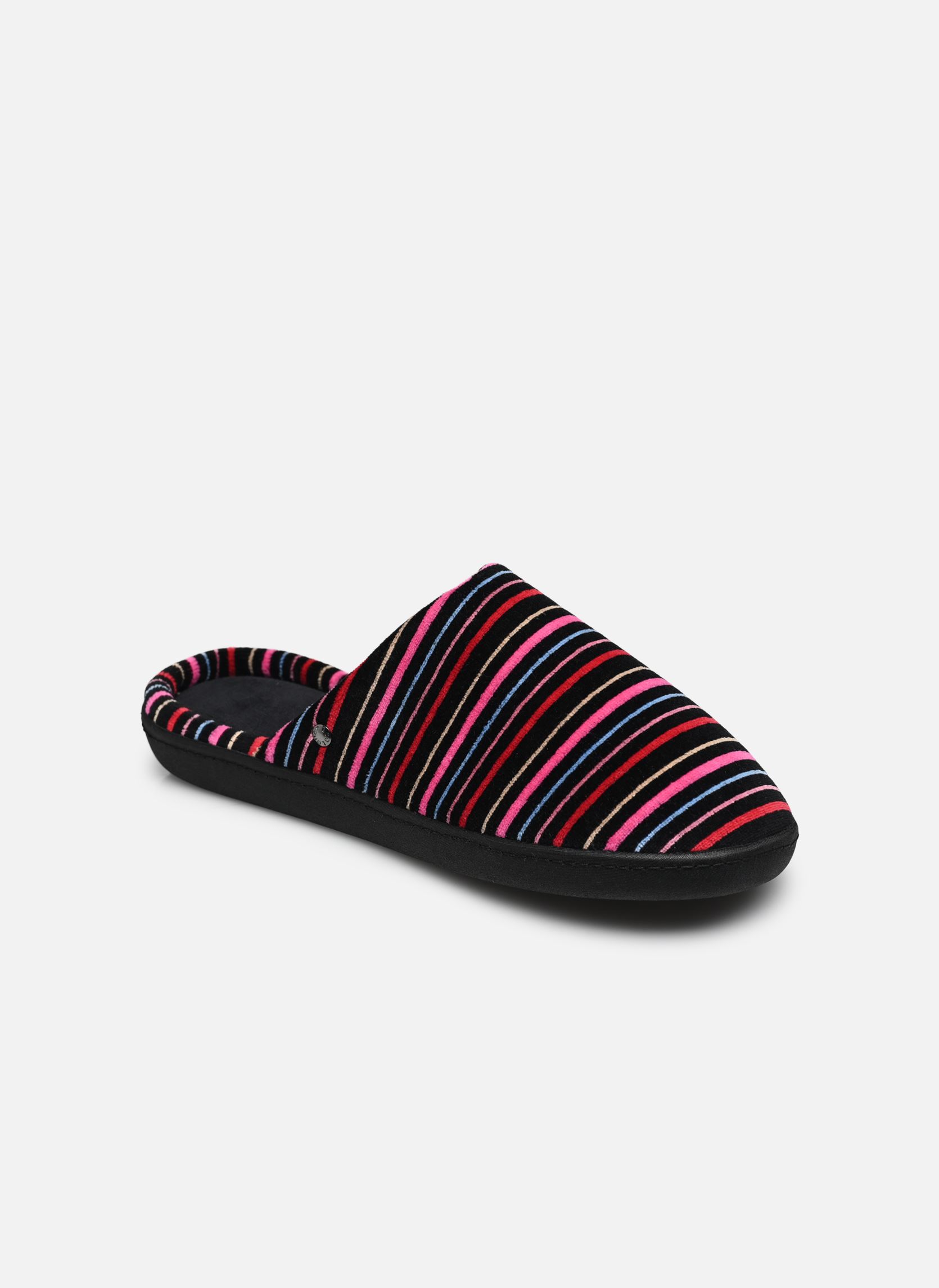 Chaussons 97354 femme multicolore Isotoner Chaussons 97354 femme multicolore RAYURES ROSES