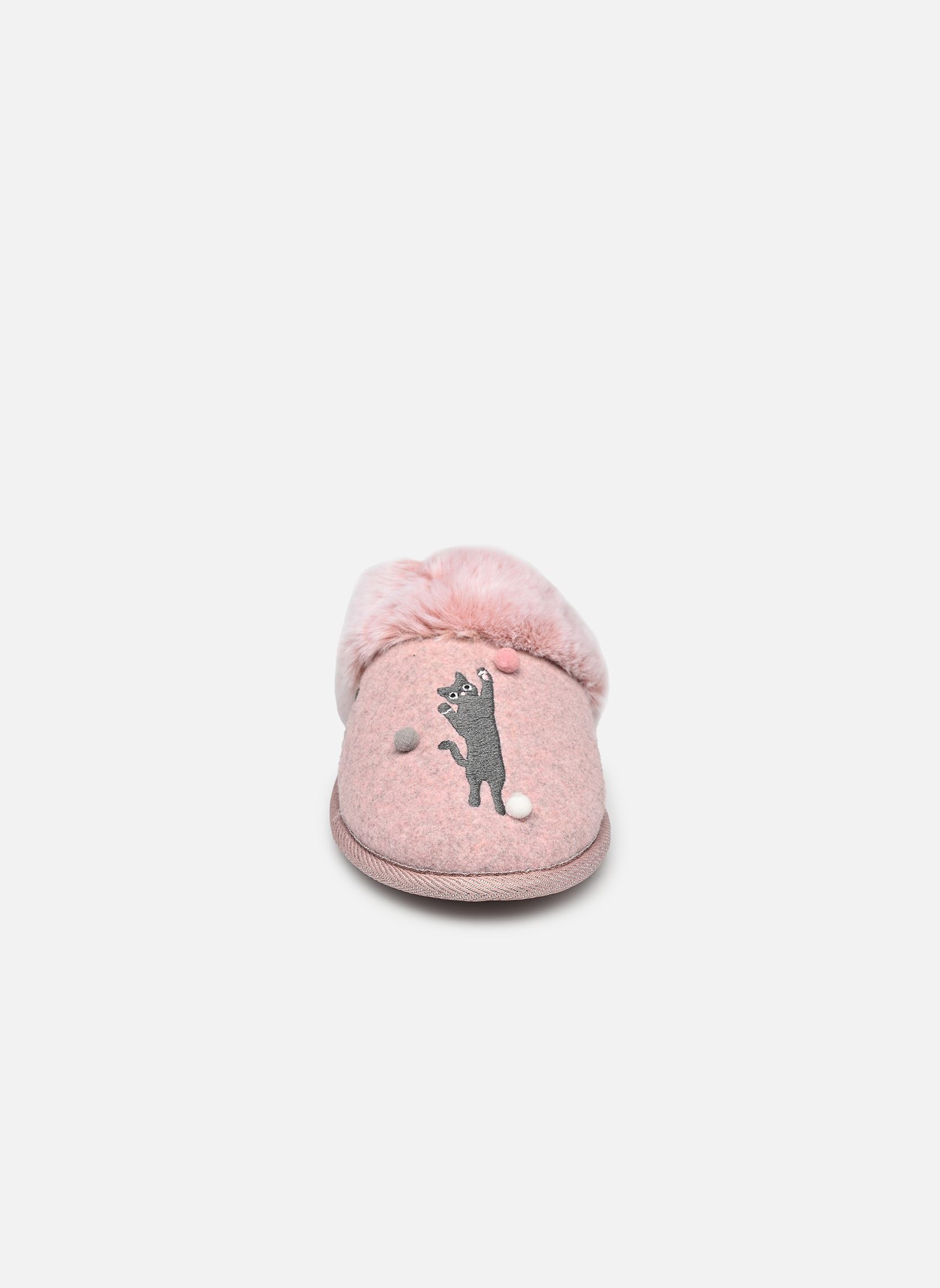 Chaussons Mule plate - Feutrine - Chat Fantasie femme rose Isotoner Chaussons Mule plate - Feutrine - Chat Fantasie femme rose Rose chine
