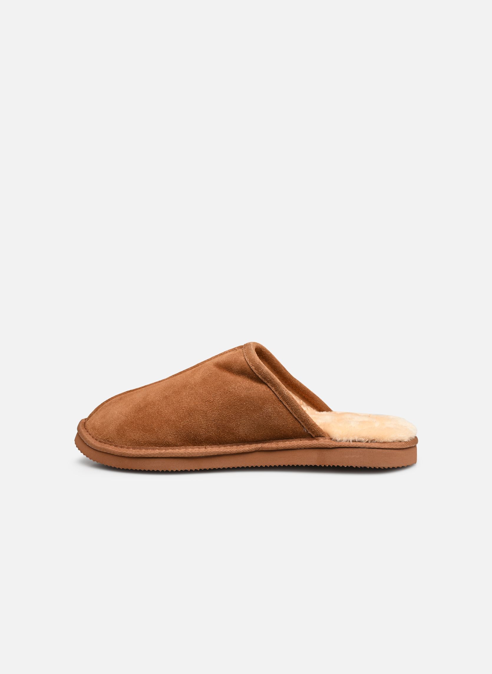 Chaussons Mule Eva - Cuir et Fausse Fourrure homme marron Isotoner Chaussons Mule Eva - Cuir et Fausse Fourrure homme marron Camel