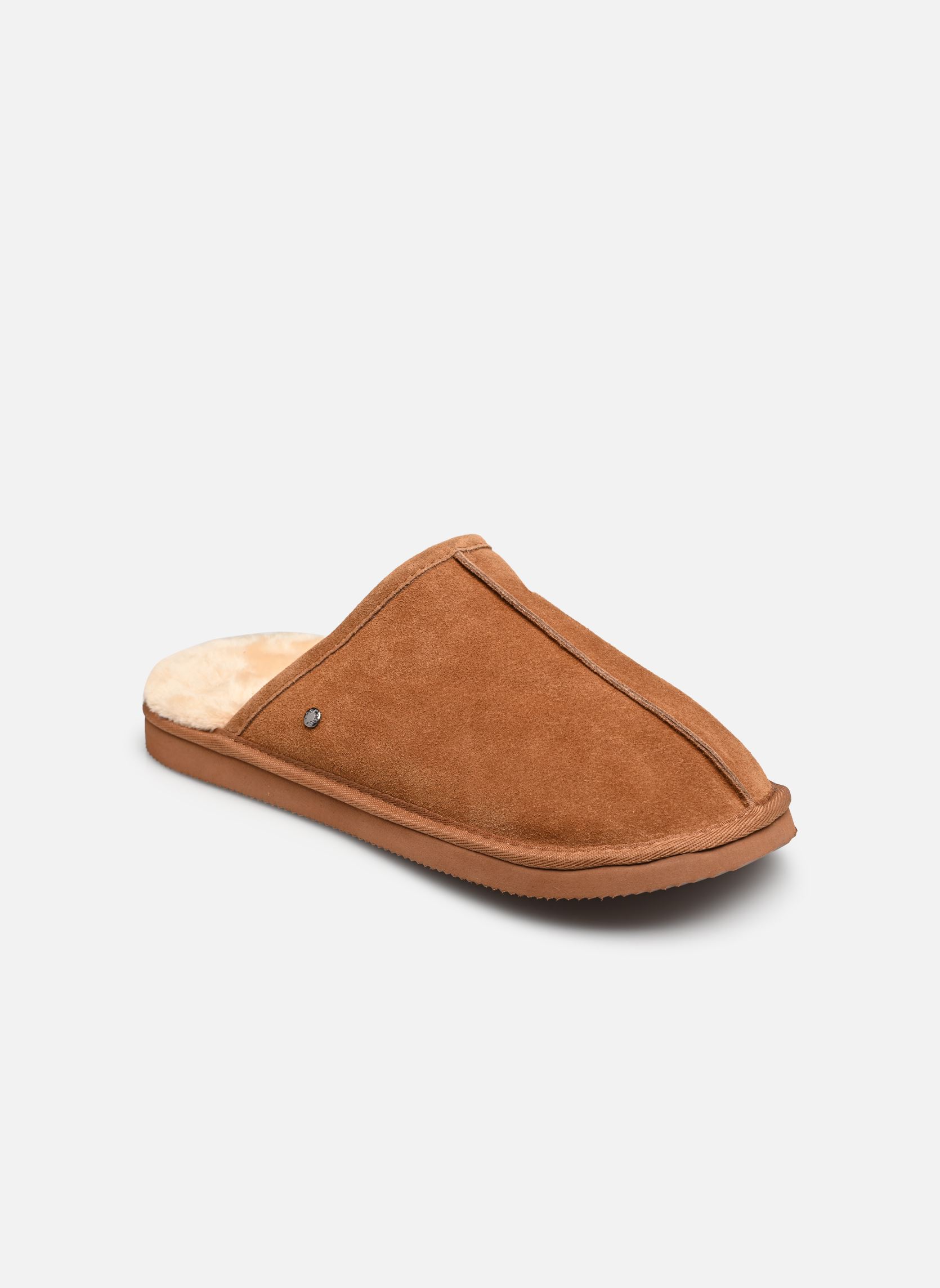 Chaussons Mule Eva - Cuir et Fausse Fourrure homme marron Isotoner Chaussons Mule Eva - Cuir et Fausse Fourrure homme marron Camel