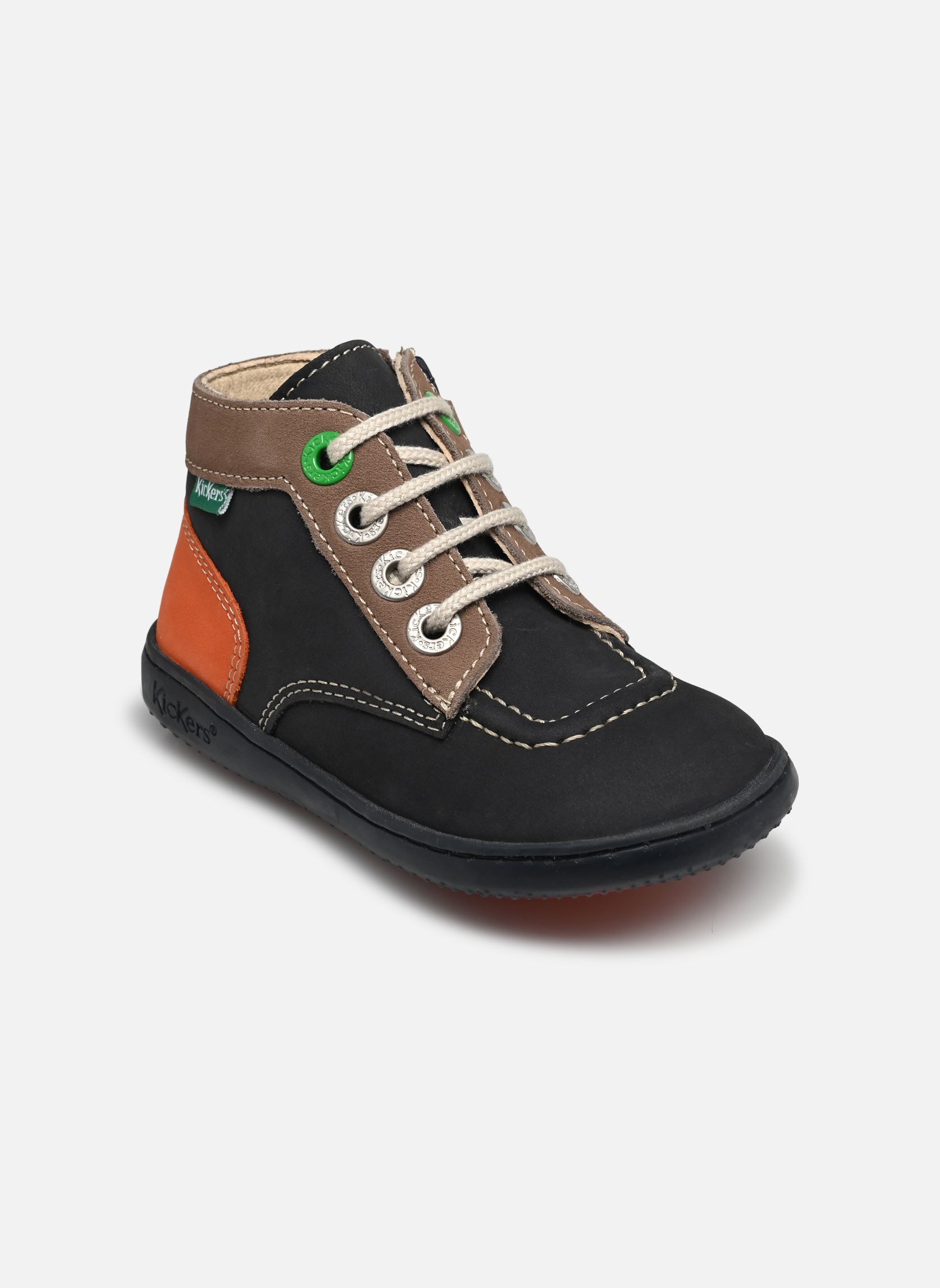 Bottines KICKBONZIP garçon multicolore Kickers Bottines KICKBONZIP garçon multicolore MARINE TAUPE ORANGE