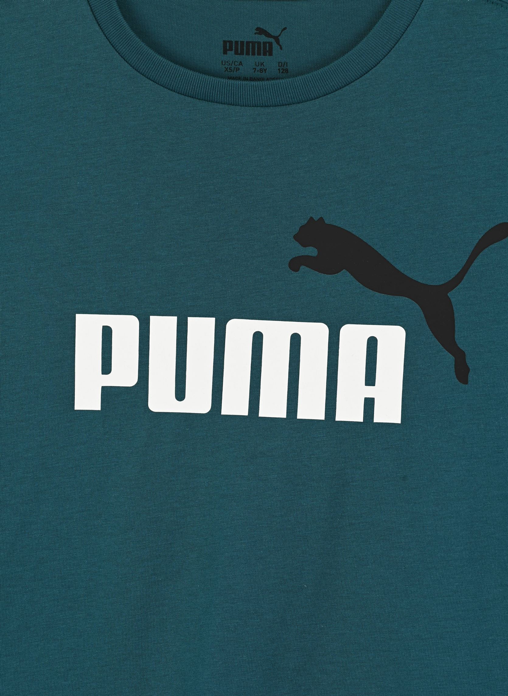 Tee-shirts manches courtes Ess+2 col Logo Tee B garçon vert Puma Tee-shirts manches courtes Ess+2 col Logo Tee B garçon vert Cold Green