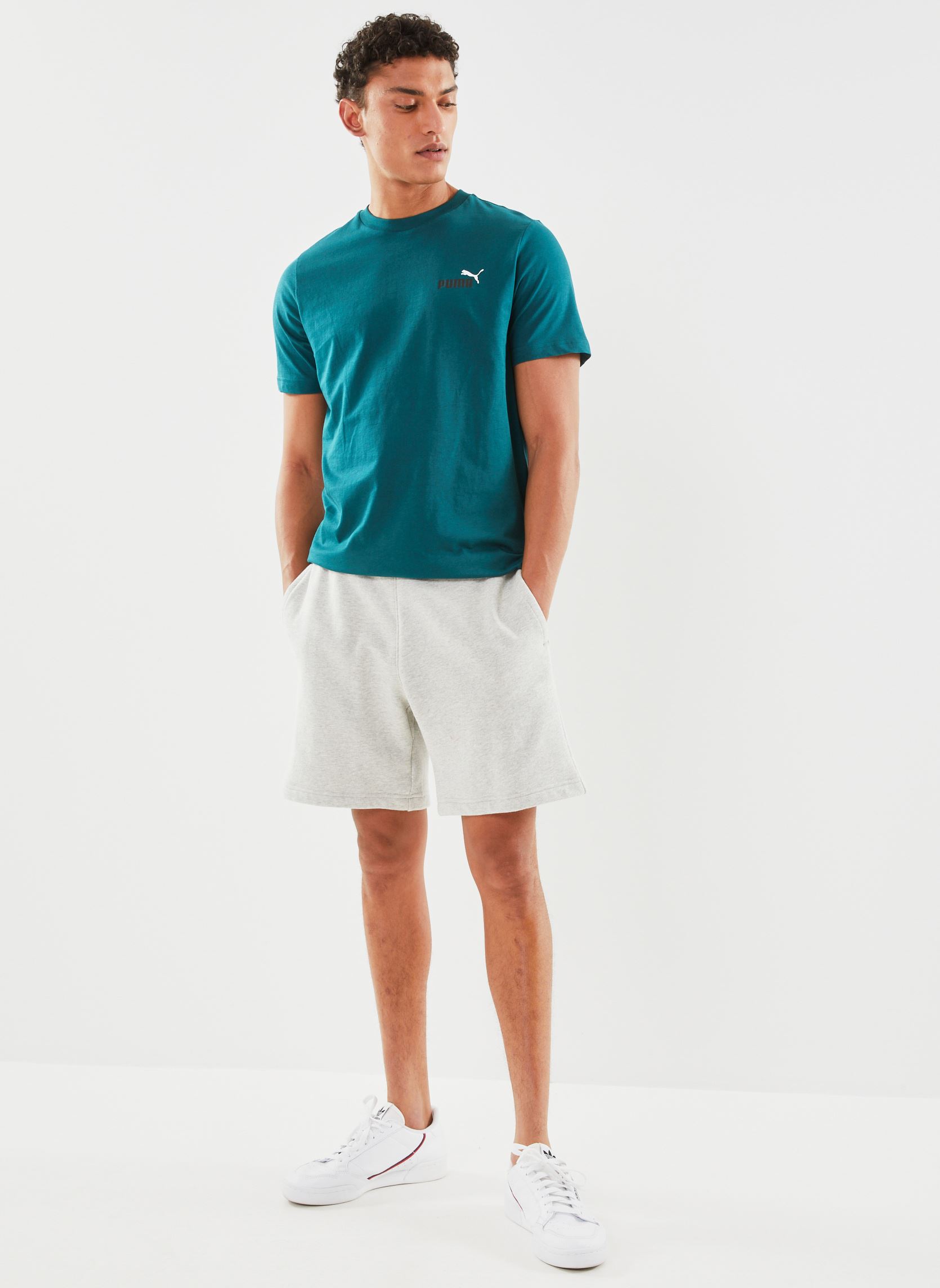 Tee-shirts manches courtes Ess+ 2 Col Small Logo Tee homme vert Puma Tee-shirts manches courtes Ess+ 2 Col Small Logo Tee homme vert Malachite