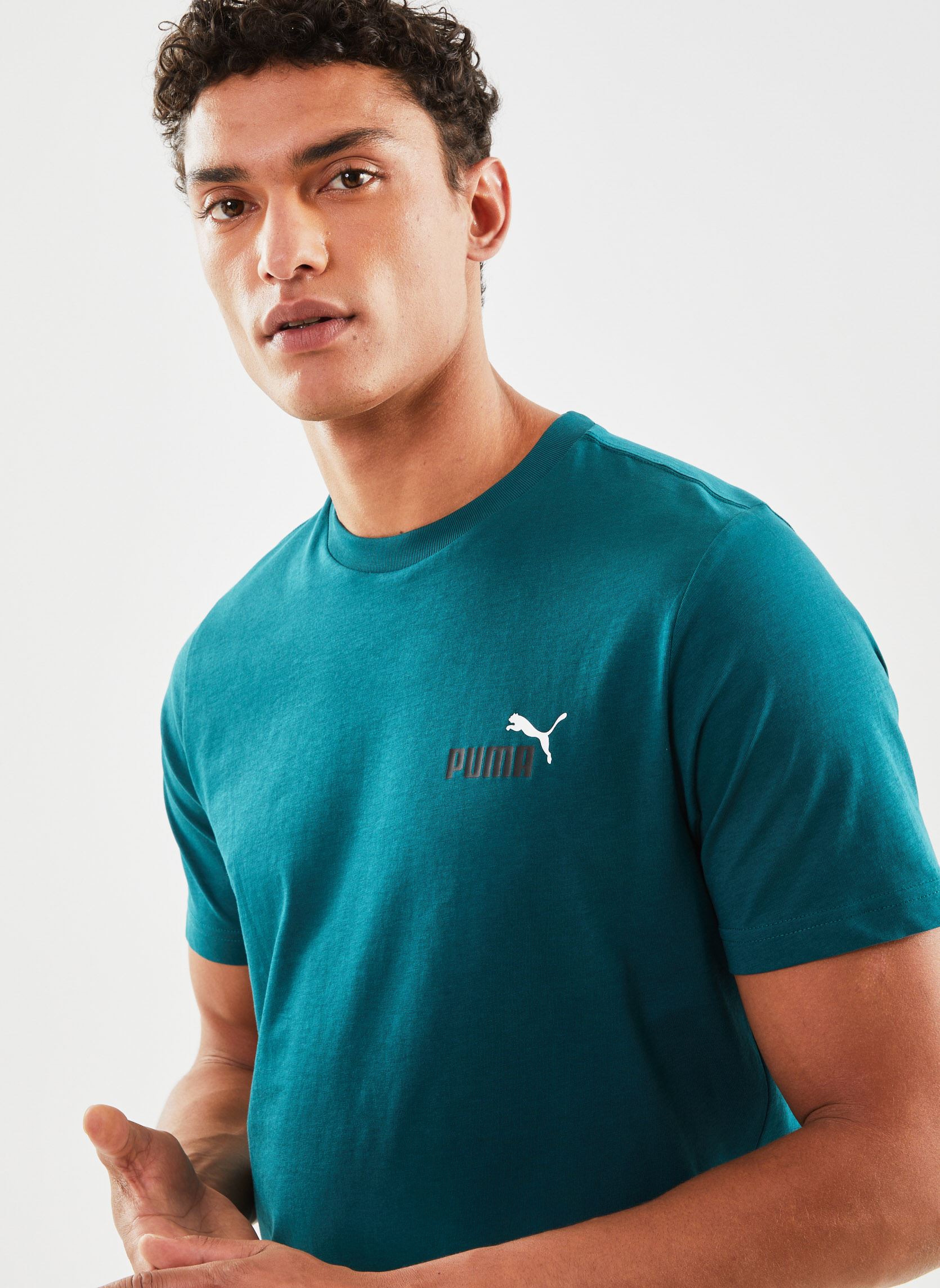 Tee-shirts manches courtes Ess+ 2 Col Small Logo Tee homme vert Puma Tee-shirts manches courtes Ess+ 2 Col Small Logo Tee homme vert Malachite
