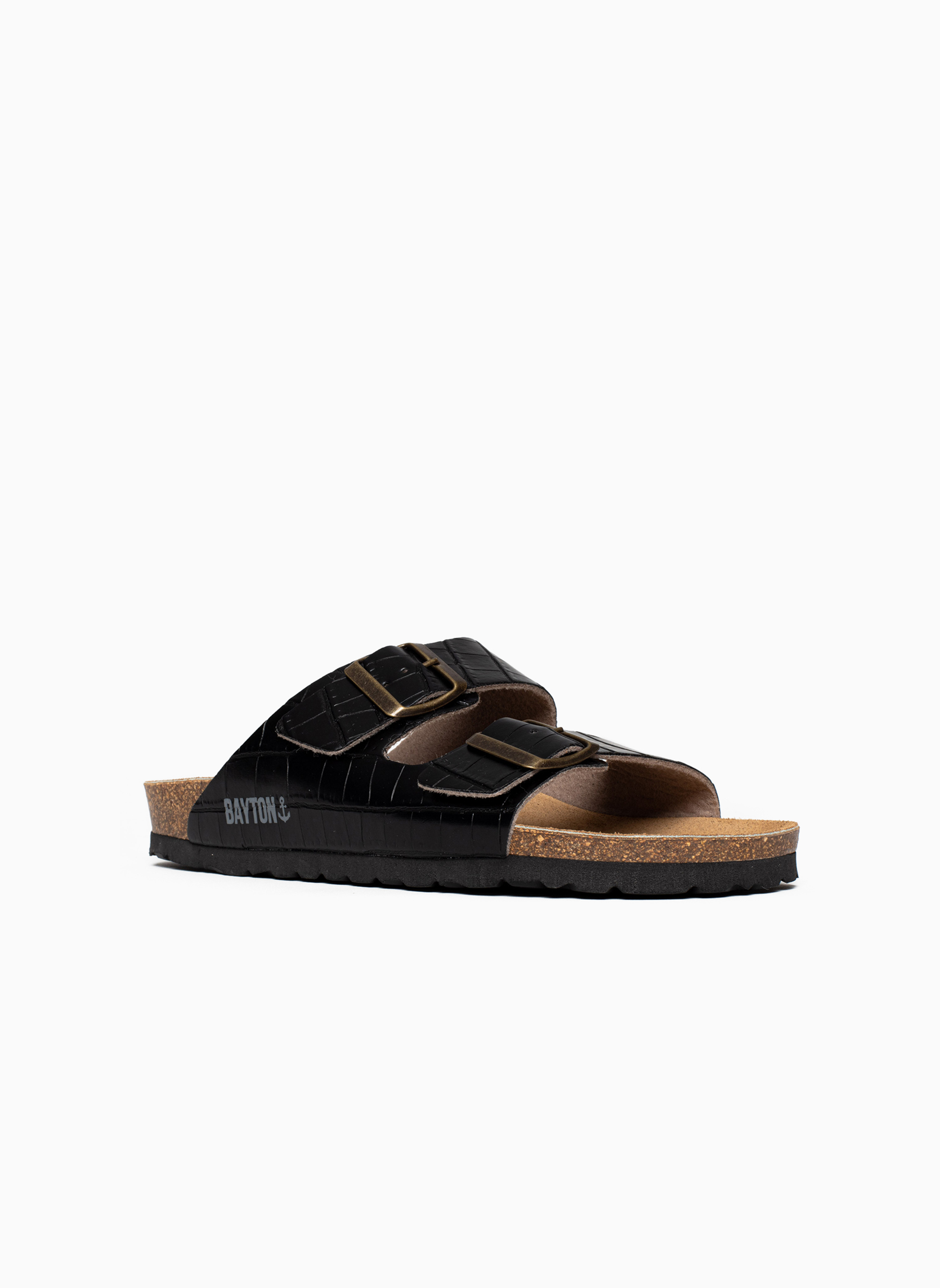 Mules Sandales ATLAS pour femme Or femme noir Bayton Mules Sandales ATLAS pour femme Or femme noir Noir