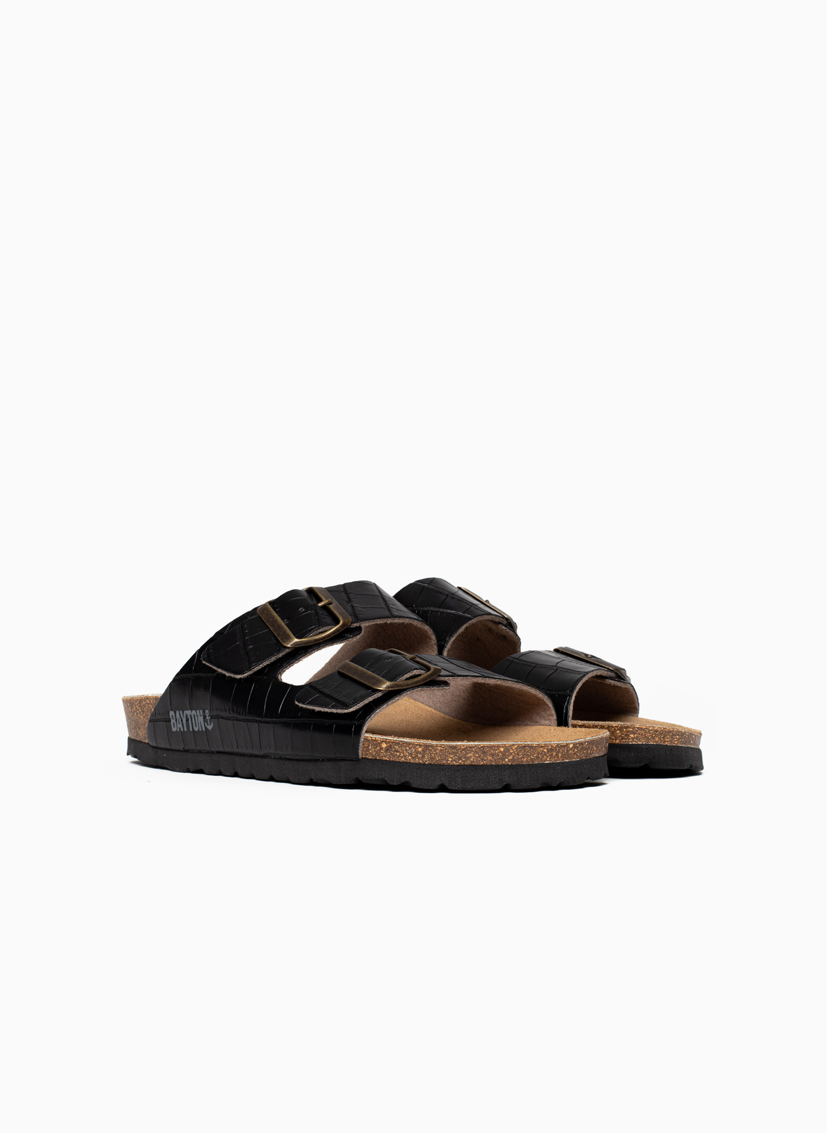 Mules Sandales ATLAS pour femme Or femme noir Bayton Mules Sandales ATLAS pour femme Or femme noir Noir