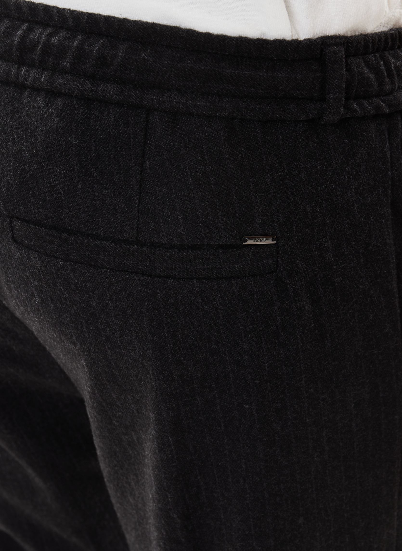 Pantalon Homme IKKS Slim Fit Gris à Fines Rayures Blanches - En Coton, Neuf Avec étiquettes