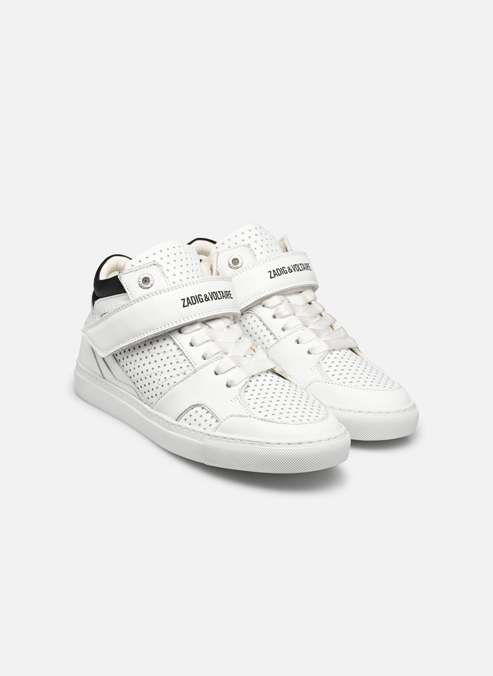 Lage sneakers Mid Flash Smooth Calfskin Perf dames wit Zadig & Voltaire Lage sneakers Mid Flash Smooth Calfskin Perf dames wit BLANC