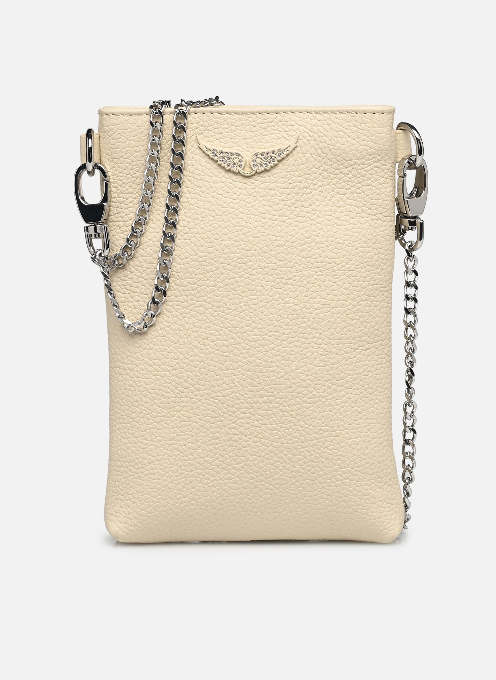Clutches Rock Phone Pouch Grained Leath dames beige Zadig & Voltaire Clutches Rock Phone Pouch Grained Leath dames beige FLASH