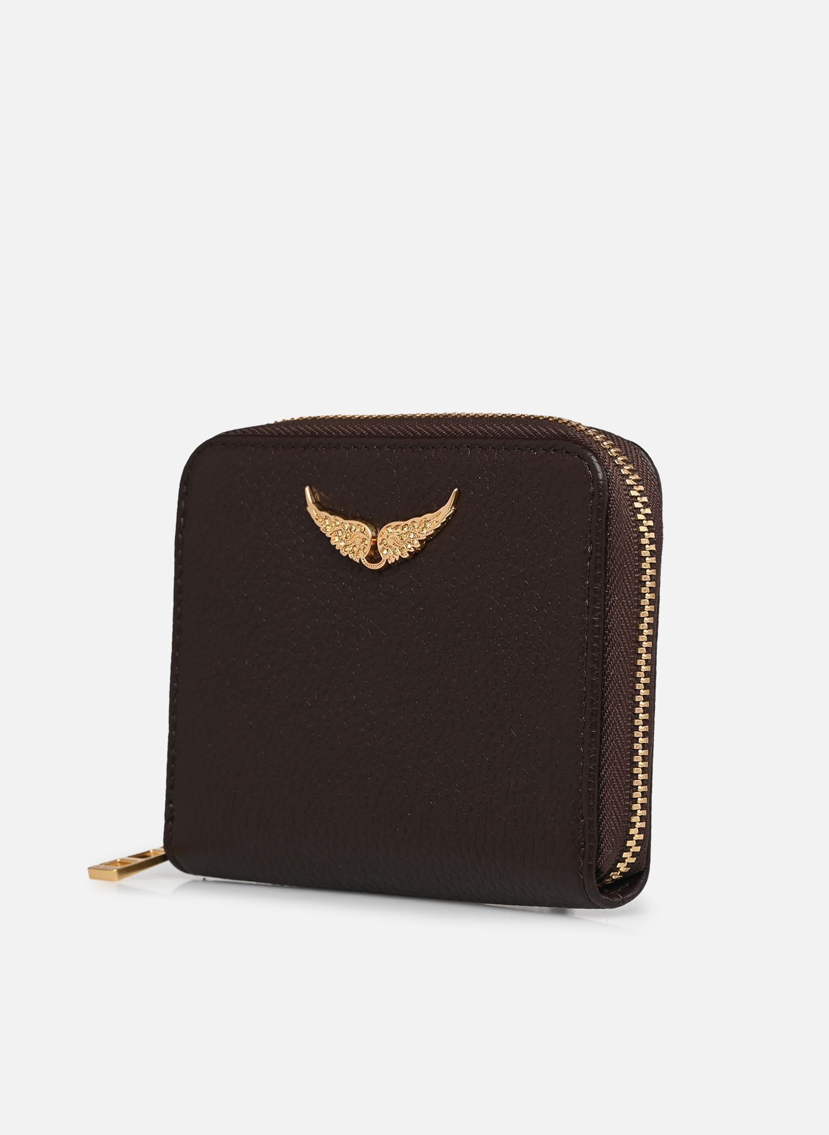 Porte-monnaies Mini Zv Grained Leather femme marron Zadig & Voltaire Porte-monnaies Mini Zv Grained Leather femme marron BROWNIE