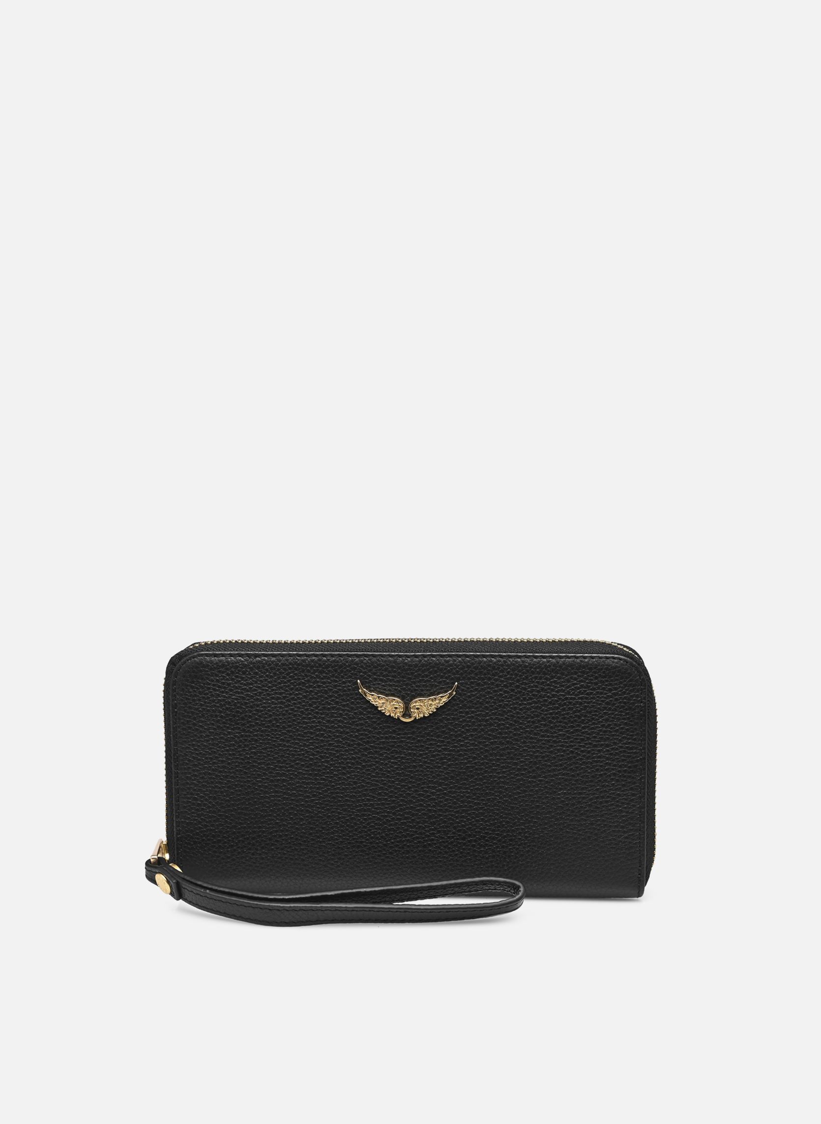 Portefeuilles Compagnon Grained Leather femme noir Zadig & Voltaire Portefeuilles Compagnon Grained Leather femme noir Noir Gold