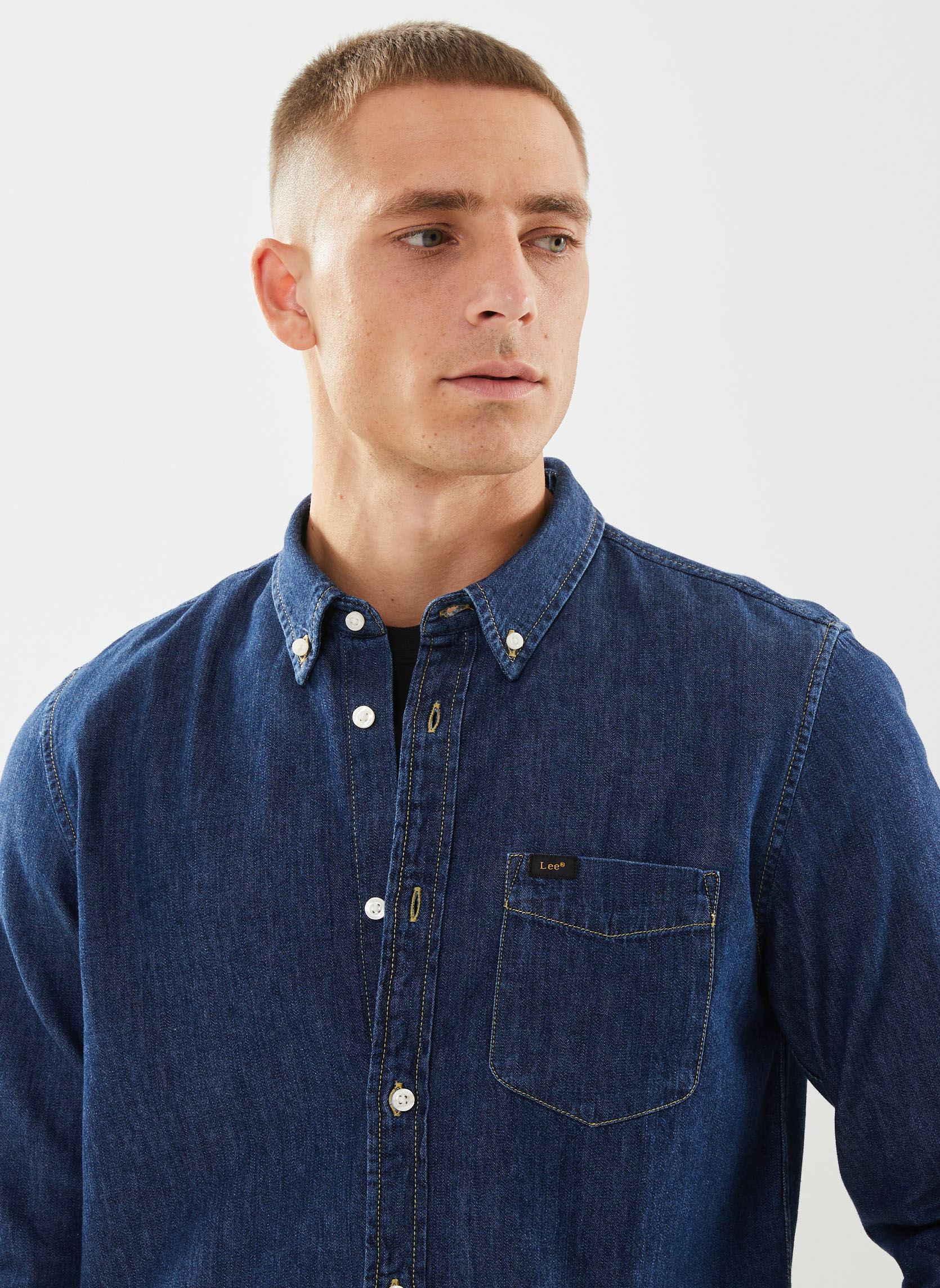 Hemden LEE BUTTON DOWN heren blauw Lee Hemden LEE BUTTON DOWN heren blauw MID STONE
