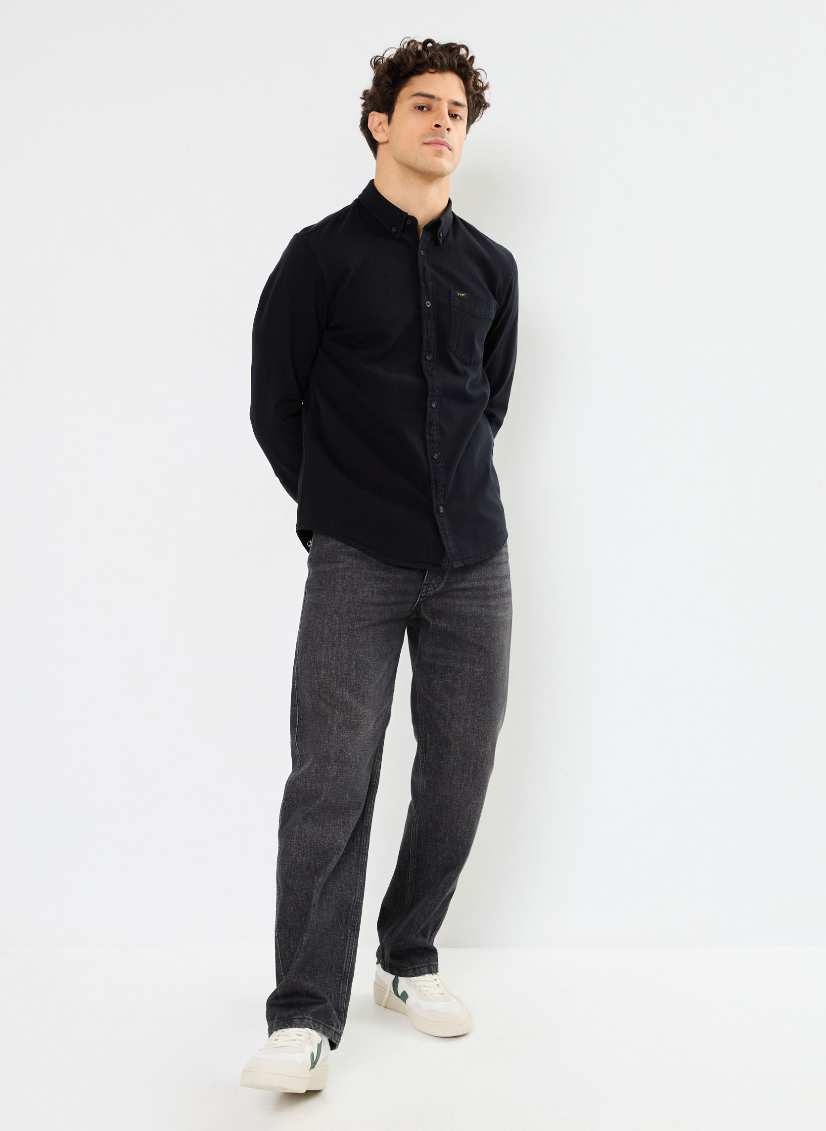 Hemden LEE BUTTON DOWN heren zwart Lee Hemden LEE BUTTON DOWN heren zwart BLACK