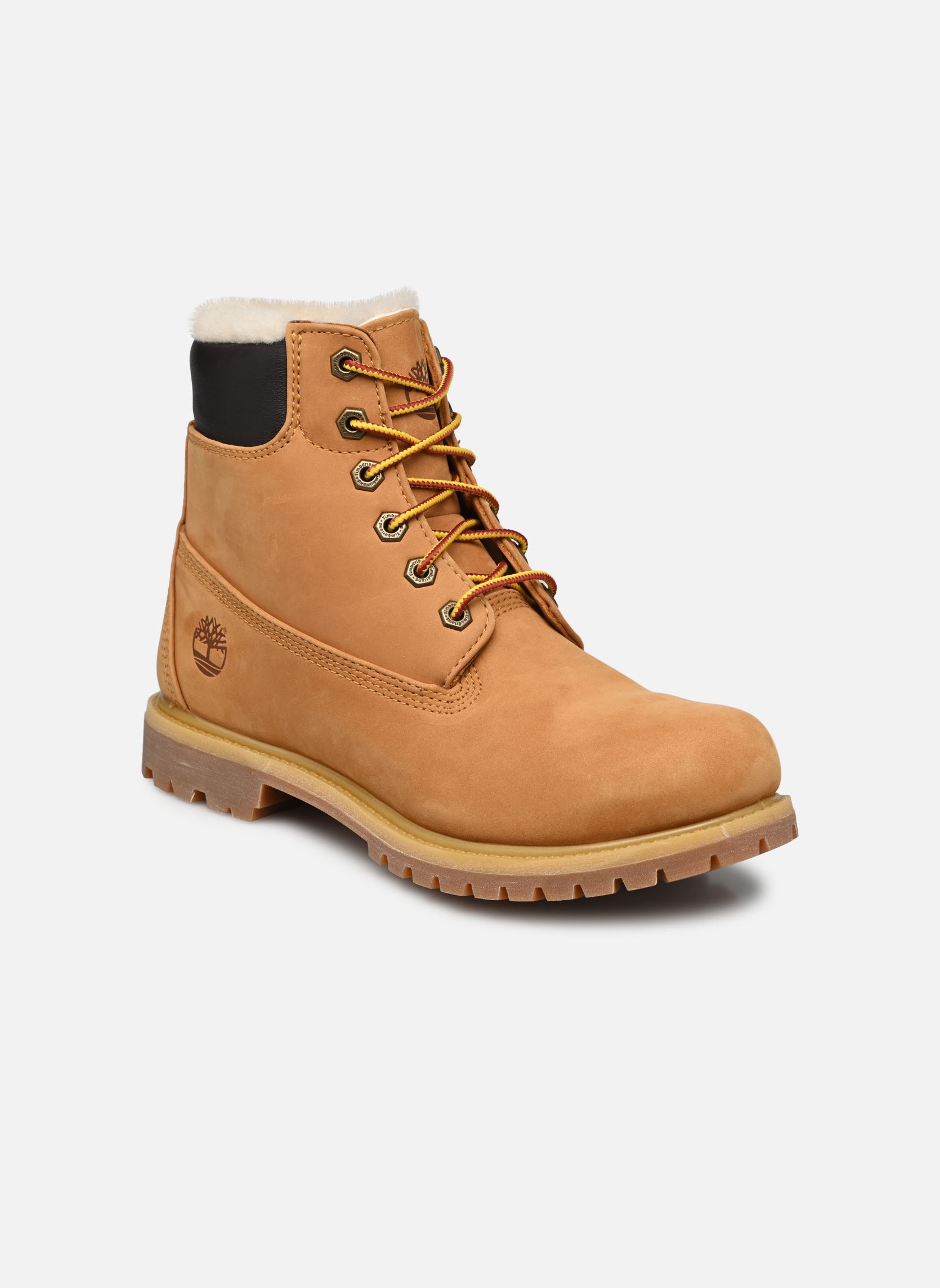 Geschnürte Stiefeletten 6in Premium Shearling new damen gelb Timberland Geschnürte Stiefeletten 6in Premium Shearling new damen gelb WHEAT NUBUCK