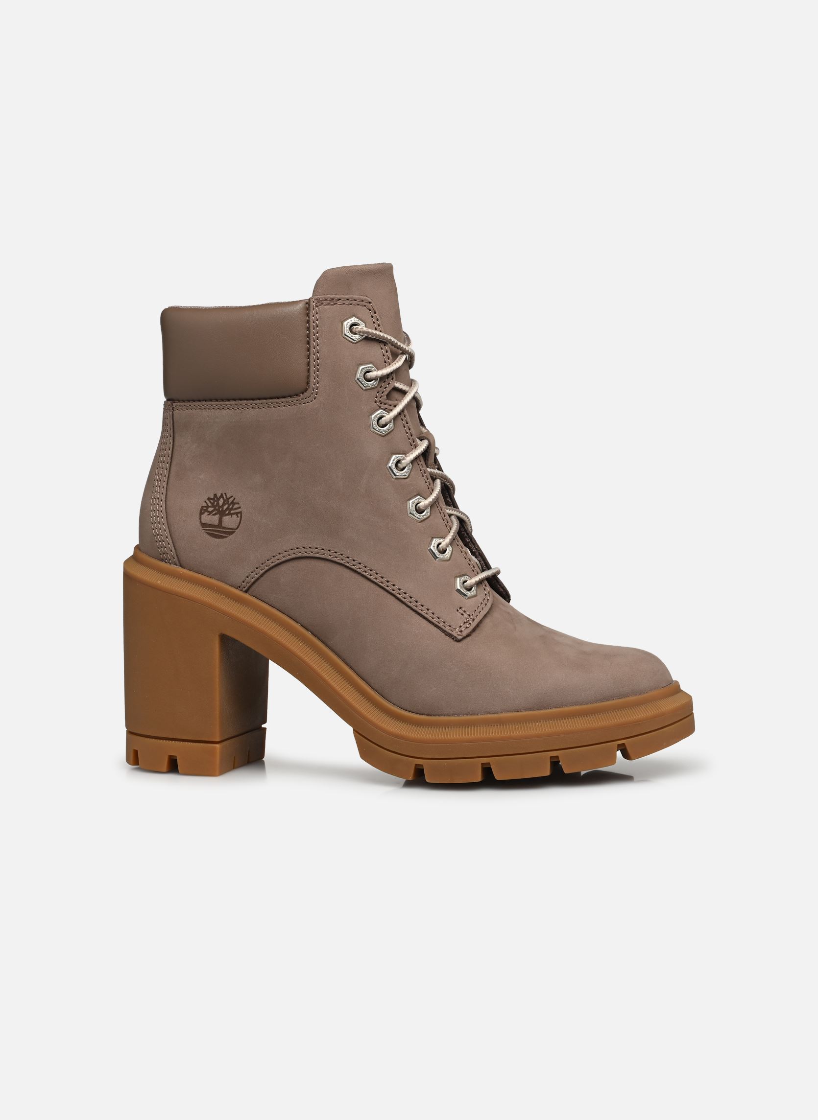 Geschnürte Stiefeletten Allington Heights 6in damen beige Timberland Geschnürte Stiefeletten Allington Heights 6in damen beige Taupe Nubuck