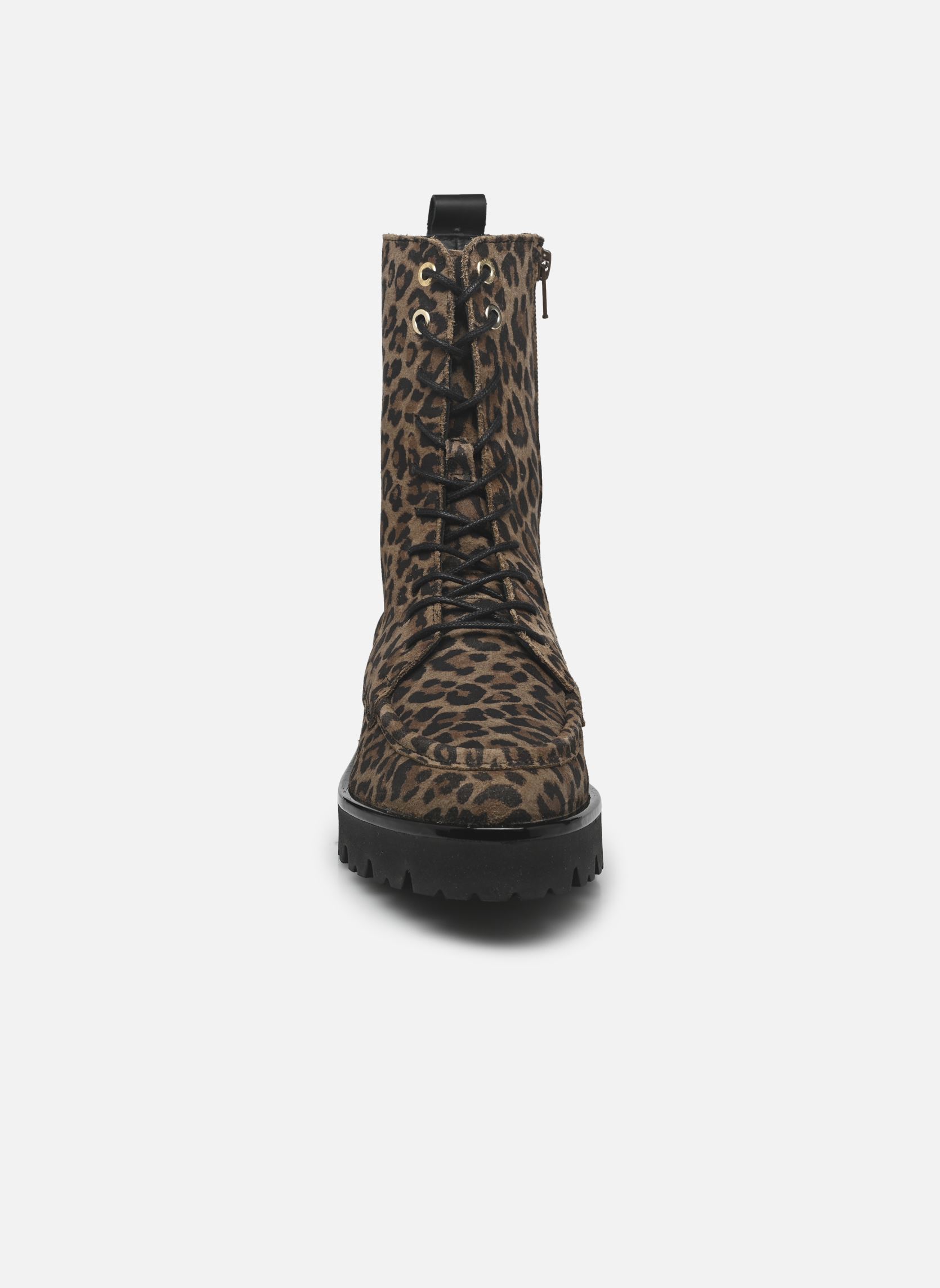 Veterlaarsjes FIDELO dames bruin JB Martin Veterlaarsjes FIDELO dames bruin CROUTE VELOURS LEOPARD