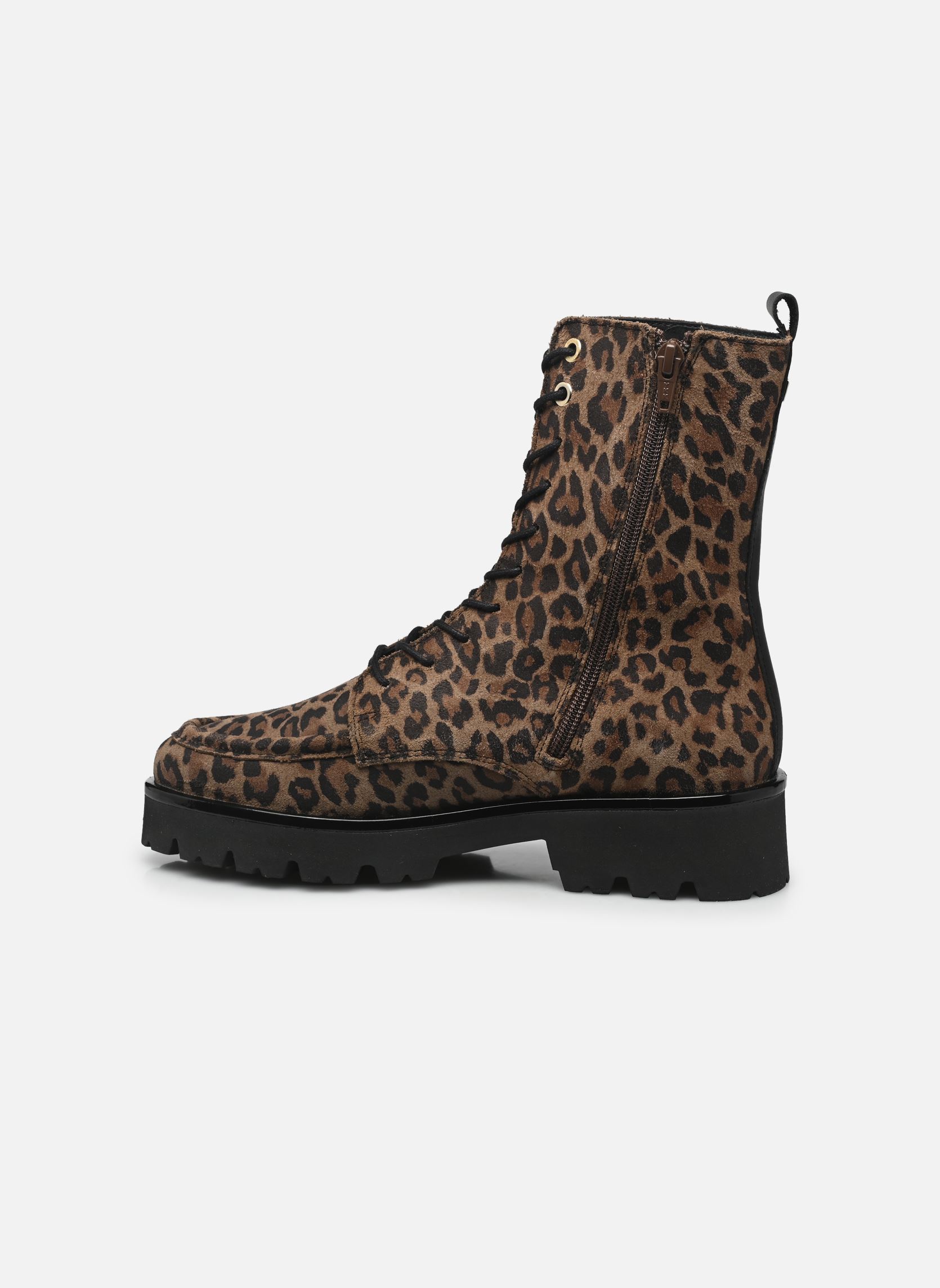 Veterlaarsjes FIDELO dames bruin JB Martin Veterlaarsjes FIDELO dames bruin CROUTE VELOURS LEOPARD