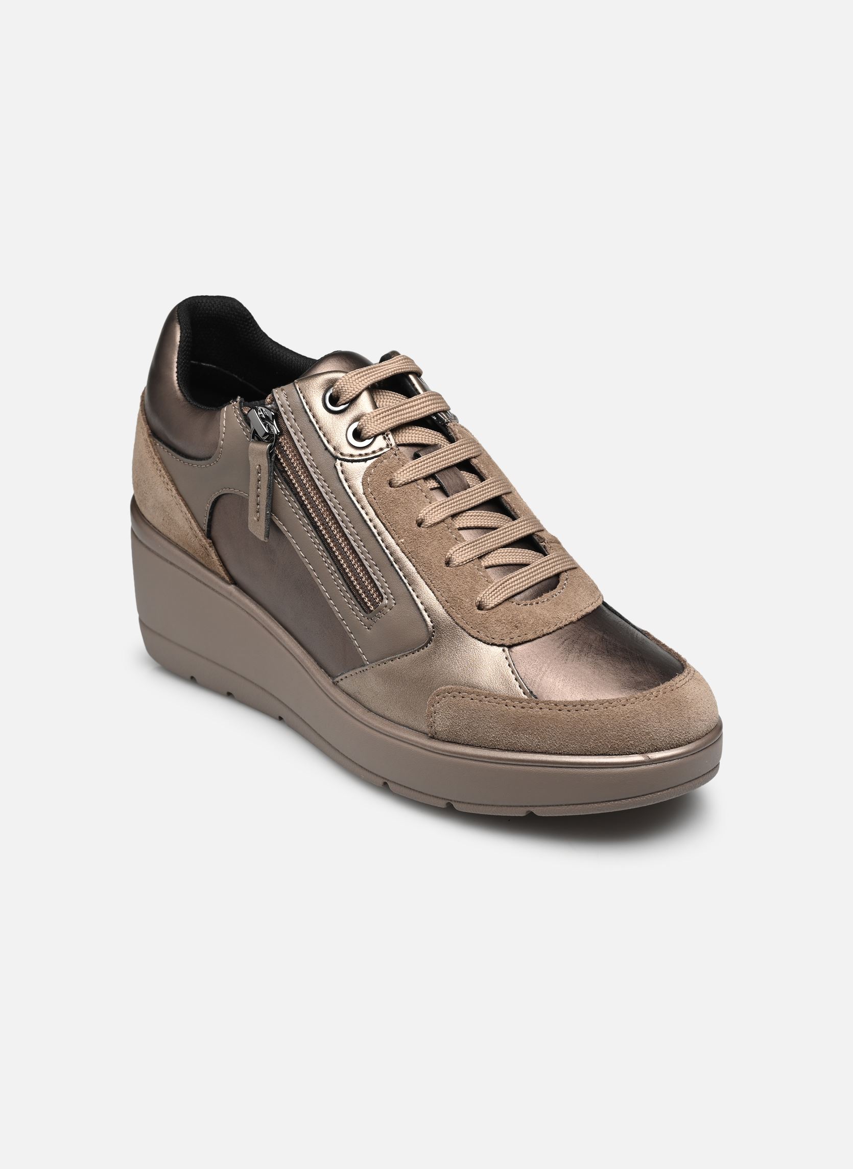 Baskets compensées D ILDE D36RAC0BN22C6692 femme marron Geox Baskets compensées D ILDE D36RAC0BN22C6692 femme marron Taupe Foncé