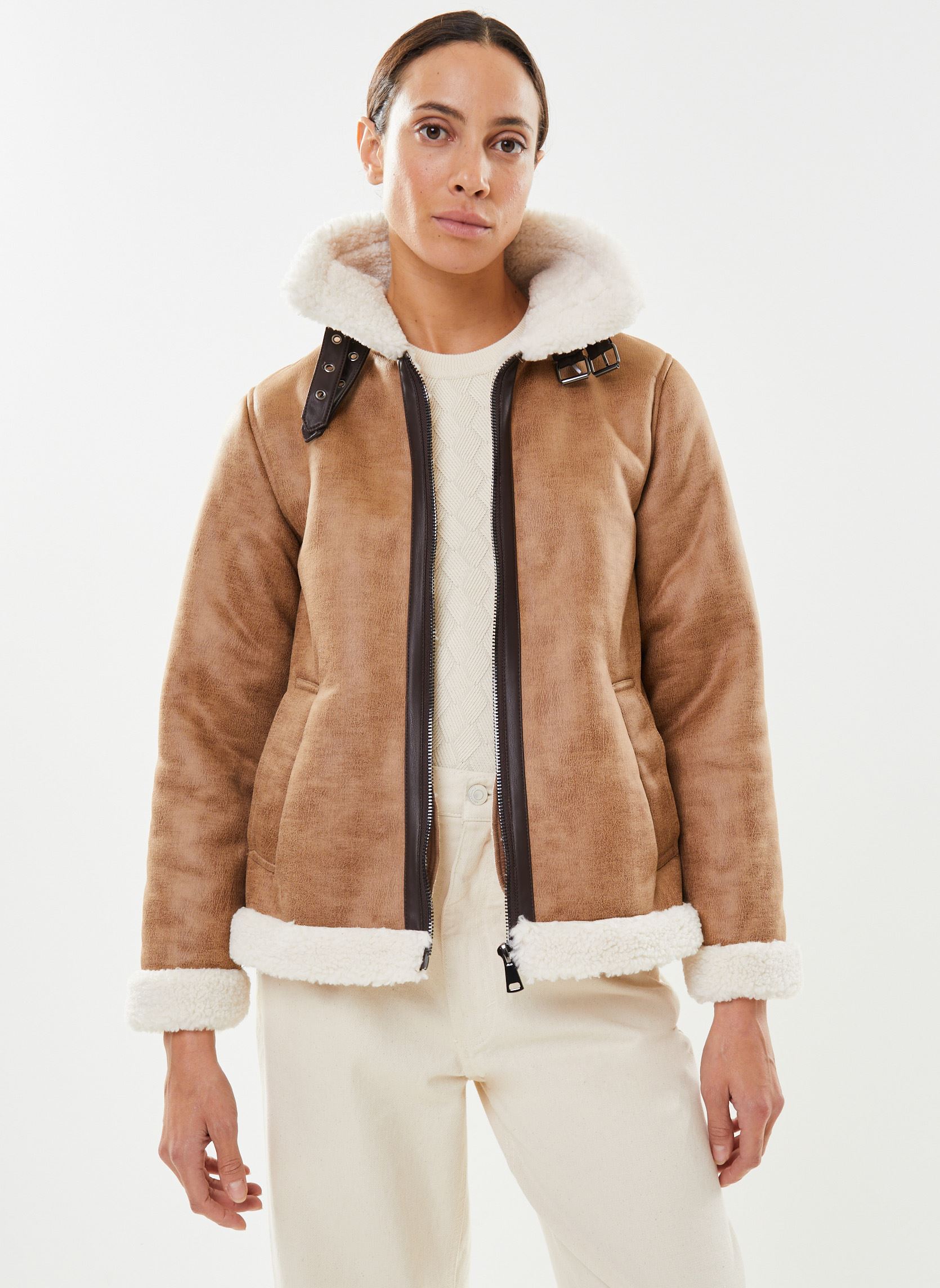 Mäntel BYASANNE JACKET - damen braun B-Young Mäntel BYASANNE JACKET - damen braun Toasted Coconut