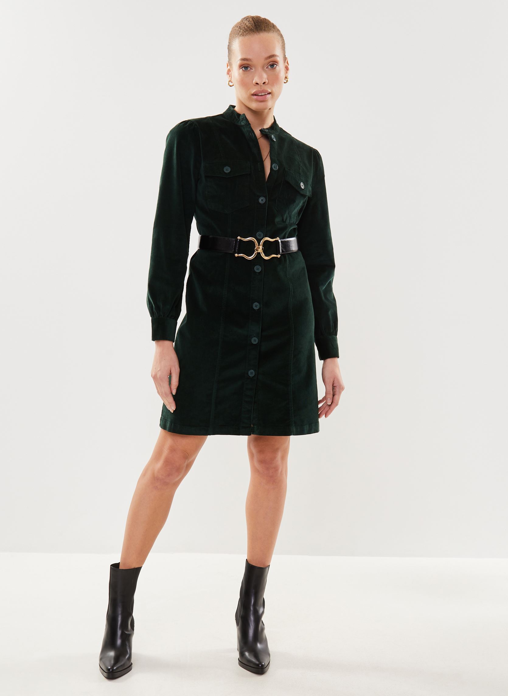 Robes Chemise BYEBELINE DRESS 2 - femme vert B-Young Robes Chemise BYEBELINE DRESS 2 - femme vert Scarab