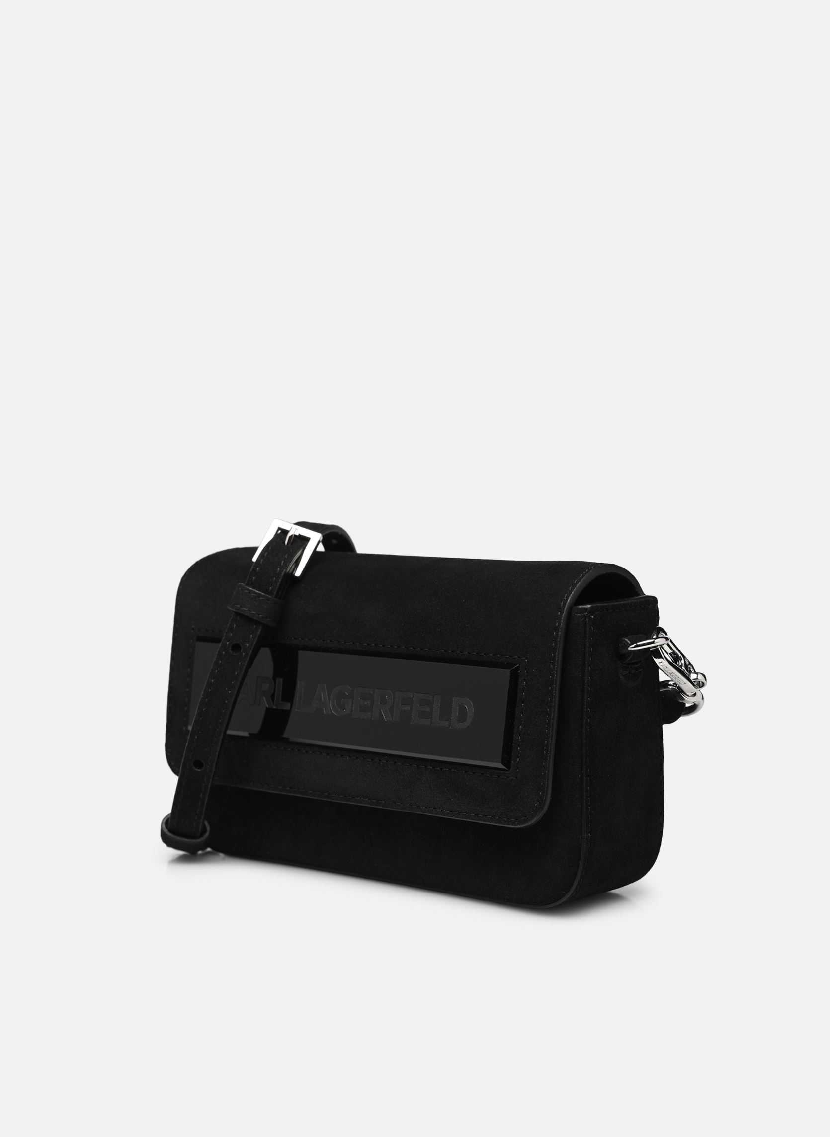 Taschen K/Essential K SM Flap SHB Sued damen schwarz Karl Lagerfeld Taschen K/Essential K SM Flap SHB Sued damen schwarz BLACK