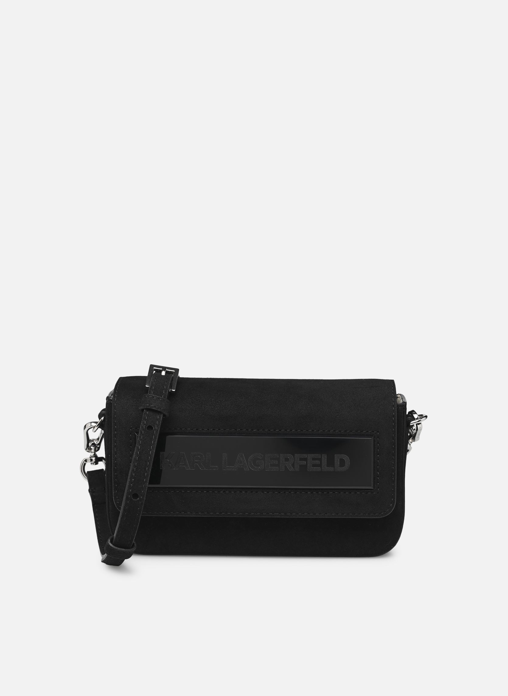 Taschen K/Essential K SM Flap SHB Sued damen schwarz Karl Lagerfeld Taschen K/Essential K SM Flap SHB Sued damen schwarz BLACK