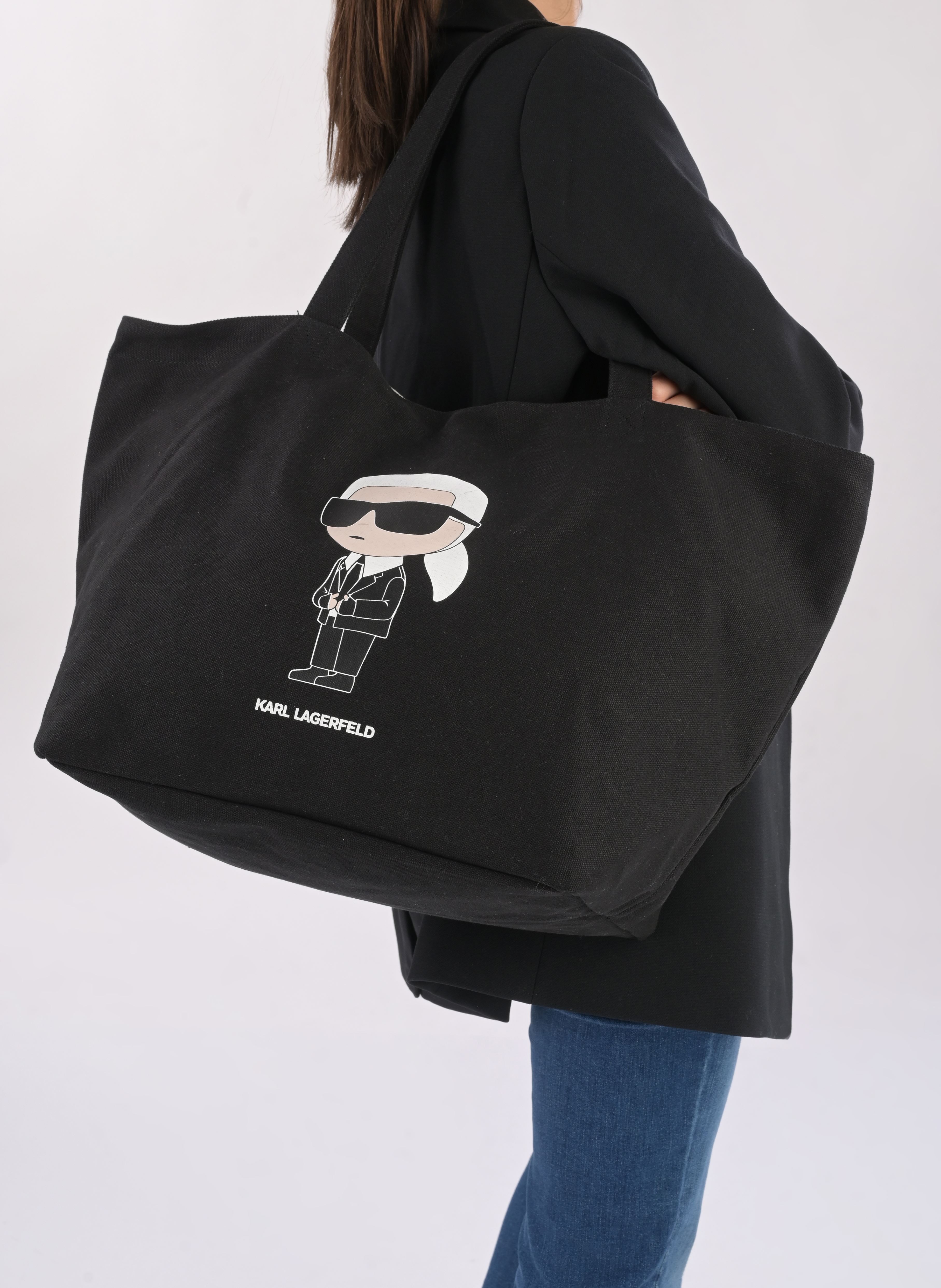 Grote winkelzak K/Ikonik 2.0 Karl Canv Shopper dames zwart Karl Lagerfeld Grote winkelzak K/Ikonik 2.0 Karl Canv Shopper dames zwart BLACK
