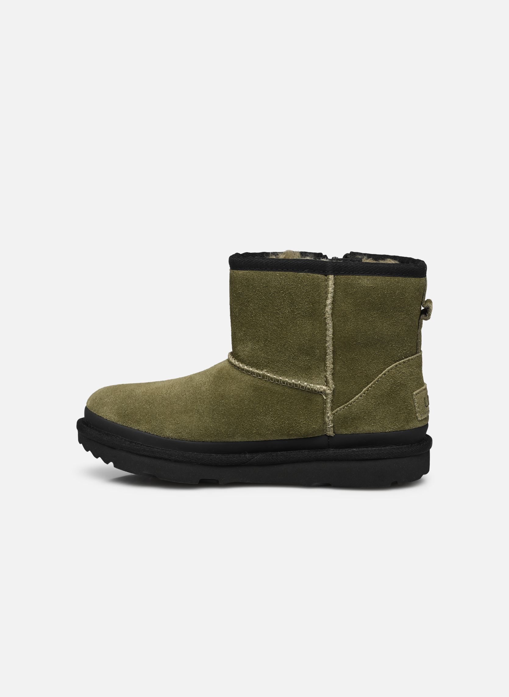 Stiefel KIDS' CLASSIC MINI ZIPPER TAPE LOGO mädchen grün UGG Stiefel KIDS' CLASSIC MINI ZIPPER TAPE LOGO mädchen grün BURNT OLIVE