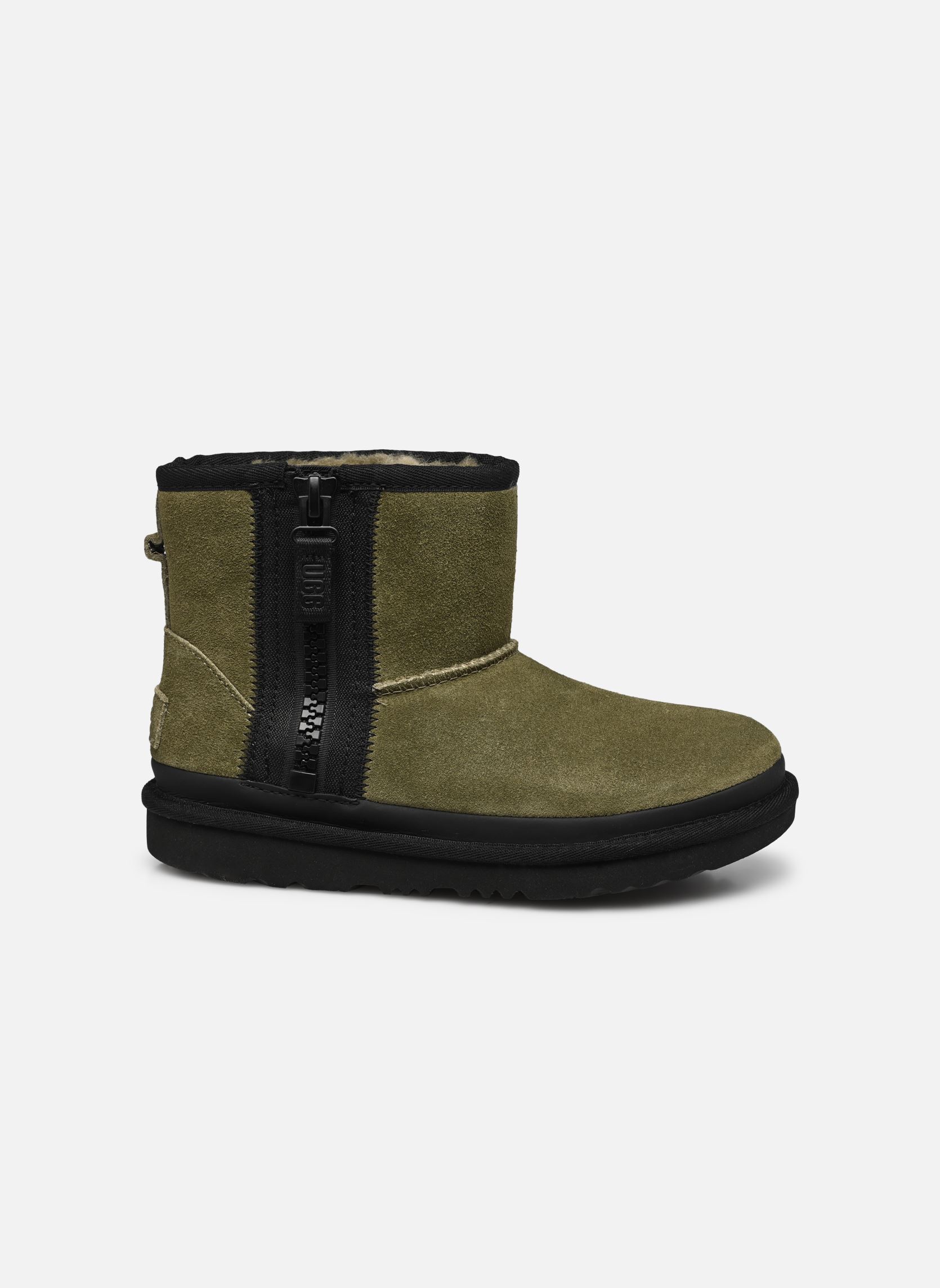 Stiefel KIDS' CLASSIC MINI ZIPPER TAPE LOGO mädchen grün UGG Stiefel KIDS' CLASSIC MINI ZIPPER TAPE LOGO mädchen grün BURNT OLIVE