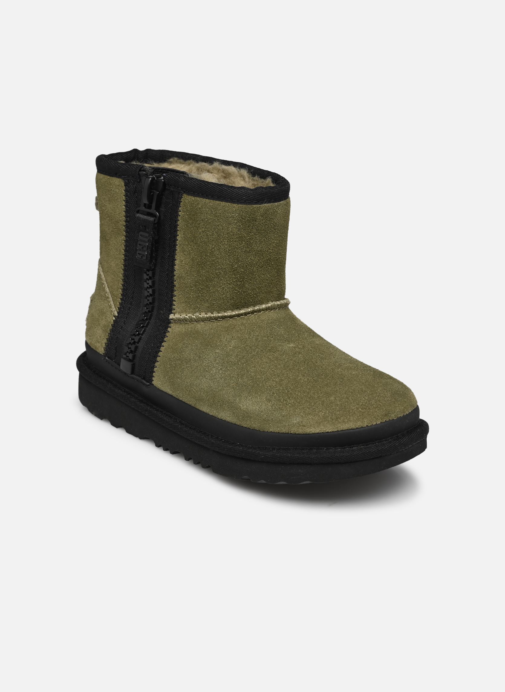 Stiefel KIDS' CLASSIC MINI ZIPPER TAPE LOGO mädchen grün UGG Stiefel KIDS' CLASSIC MINI ZIPPER TAPE LOGO mädchen grün BURNT OLIVE
