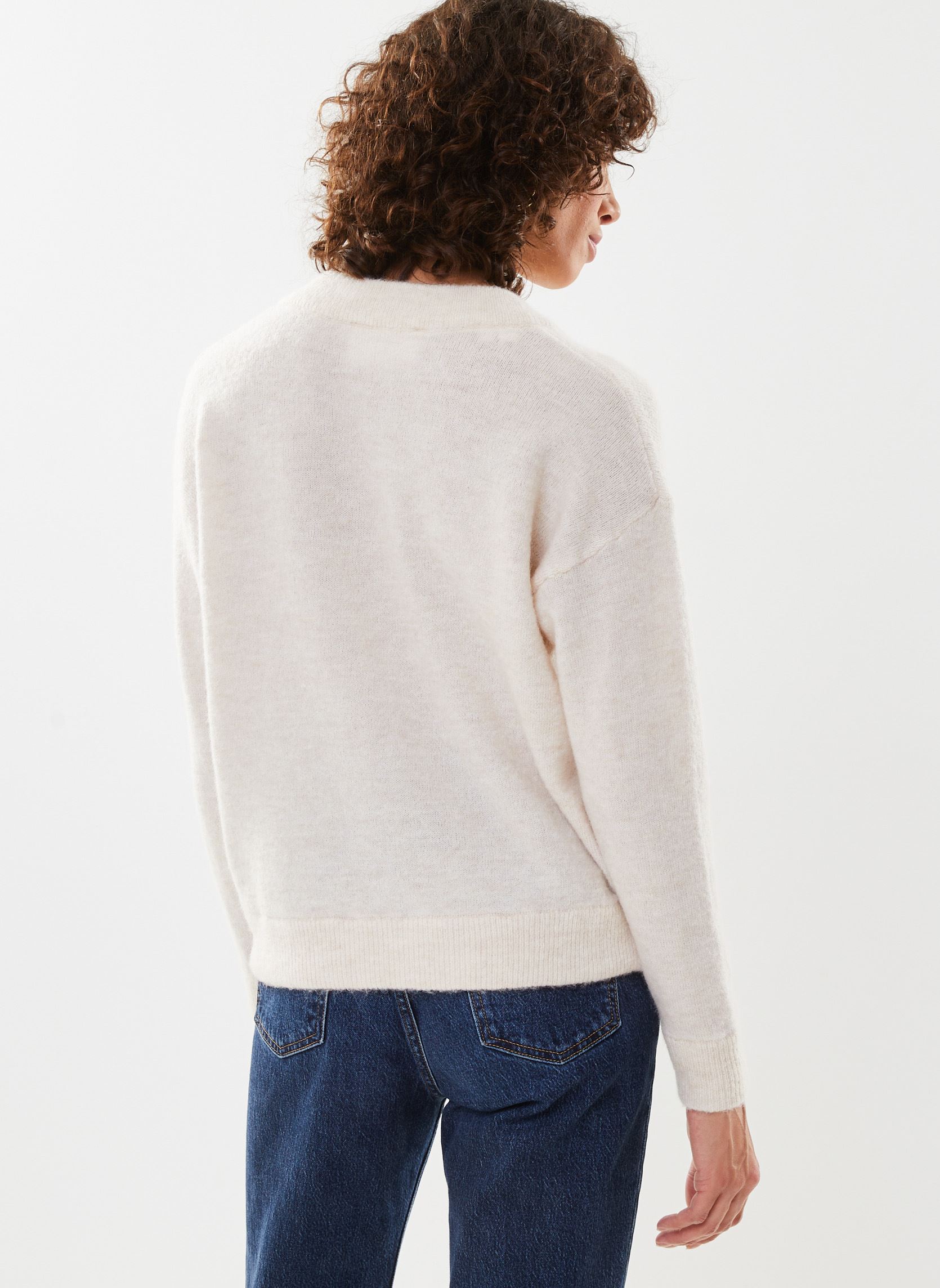 Truien Slfmaline Ls Knit V-Neck Noos dames beige Selected Femme Truien Slfmaline Ls Knit V-Neck Noos dames beige BIRCH