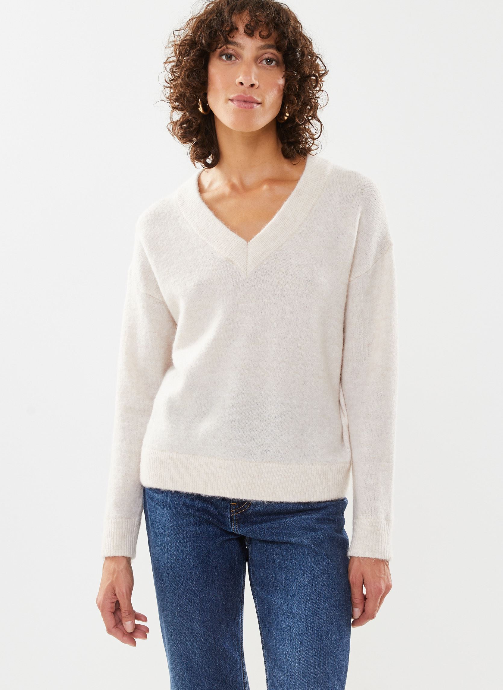 Truien Slfmaline Ls Knit V-Neck Noos dames beige Selected Femme Truien Slfmaline Ls Knit V-Neck Noos dames beige BIRCH