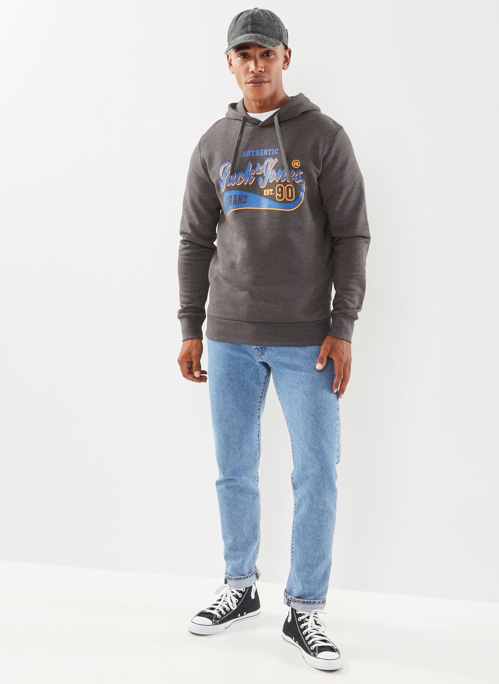JACK & JONES Heren Jjelogo Sweat Crew 2 Col Aw25 Noos Jnr, stormy weather, 164