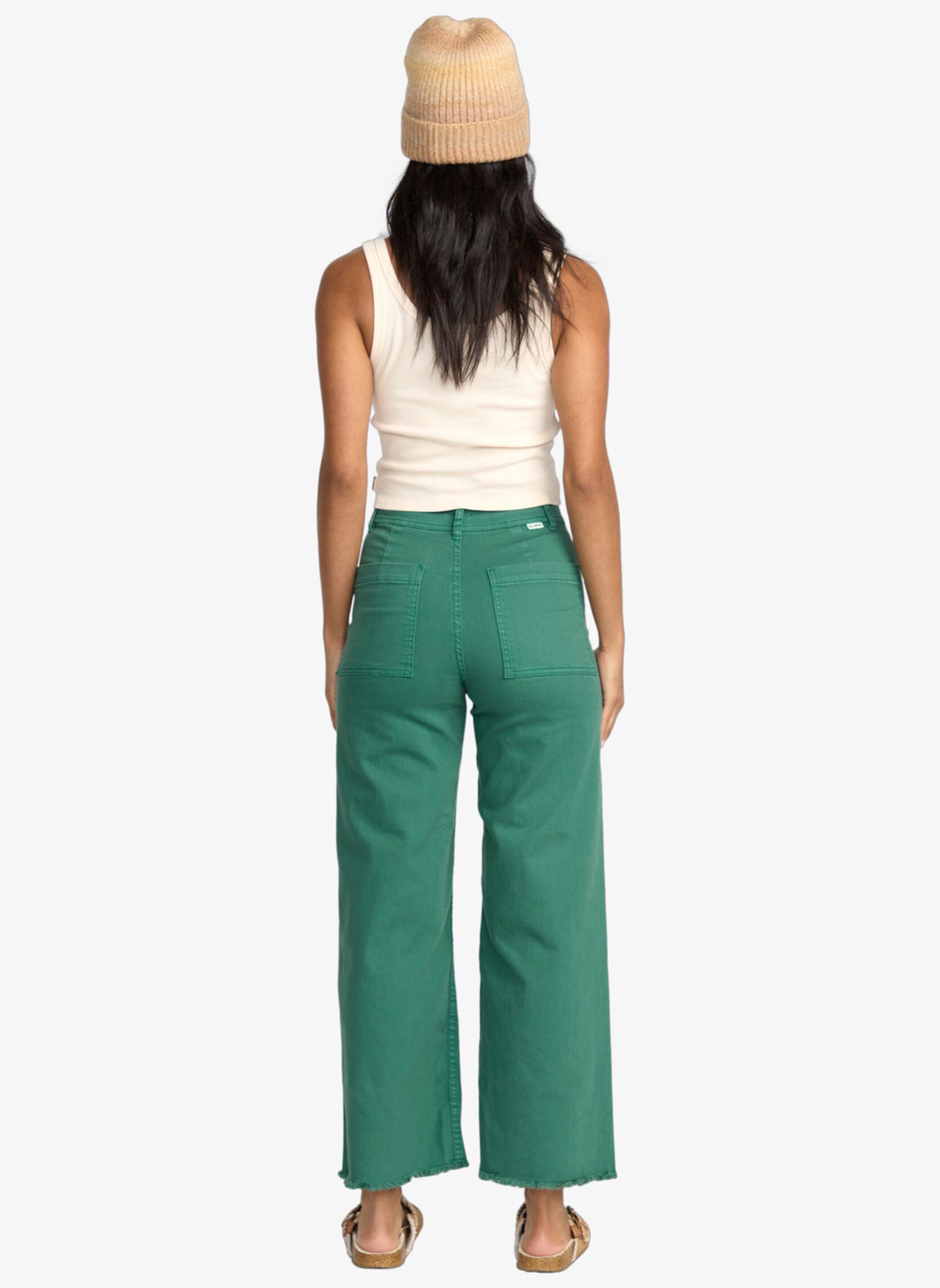 Wijde broeken Free Fall dames groen Billabong Wijde broeken Free Fall dames groen EVERGREEN