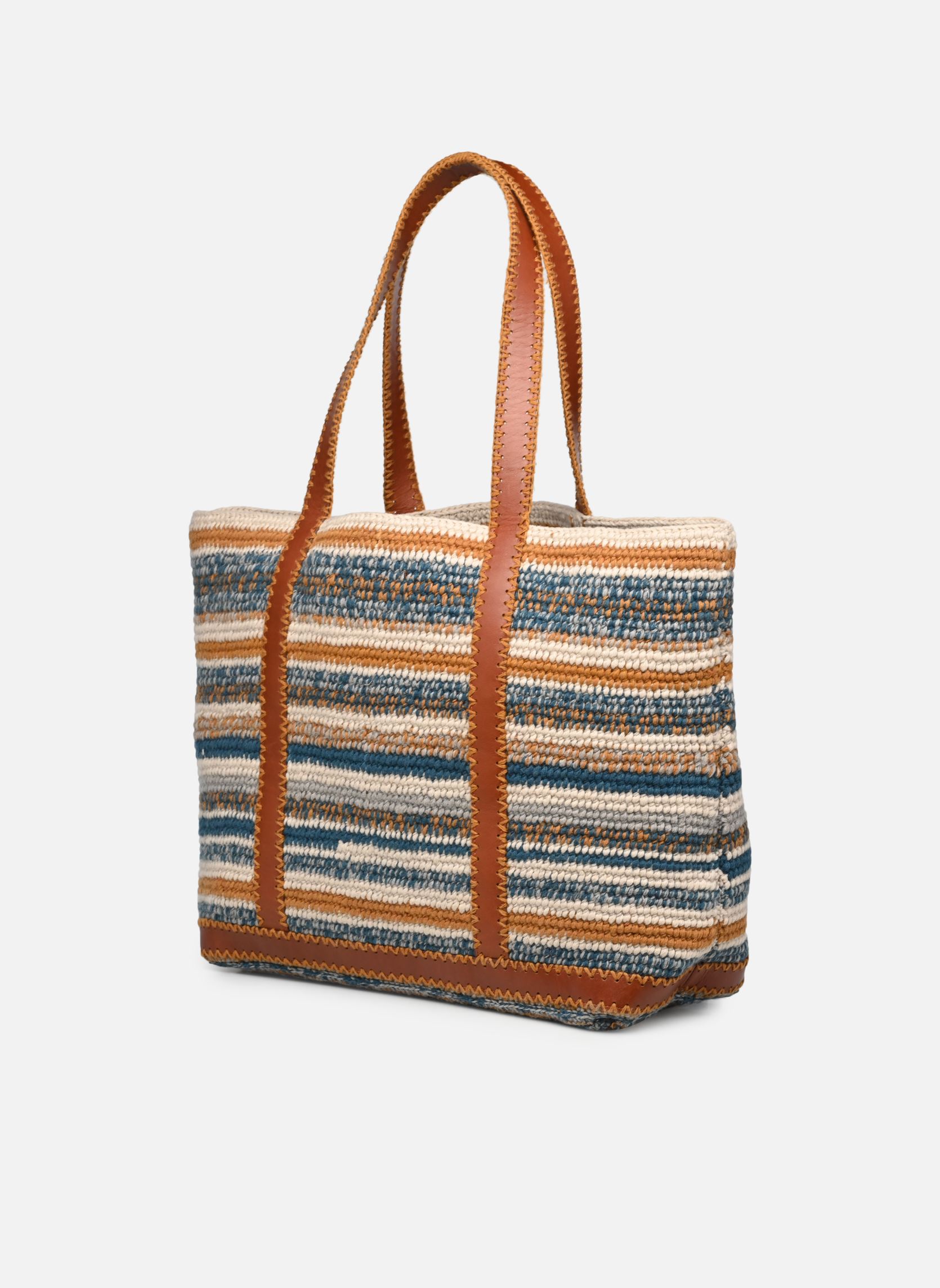 Cabas Cabas L Porte Epaule En Maille Rayée Et femme multicolore Vanessa Bruno Cabas Cabas L Porte Epaule En Maille Rayée Et femme multicolore MULTICO/TURQUOISE