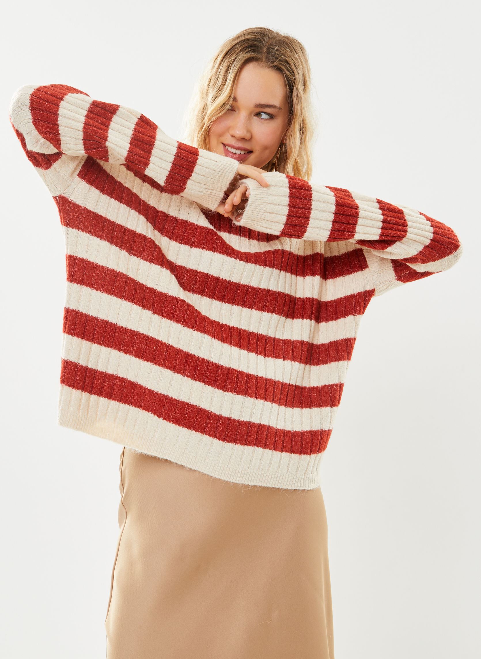 Vêtements Vero Moda Vmelya Ls O Neck Button Pullover Ga Boo pour Accessoires