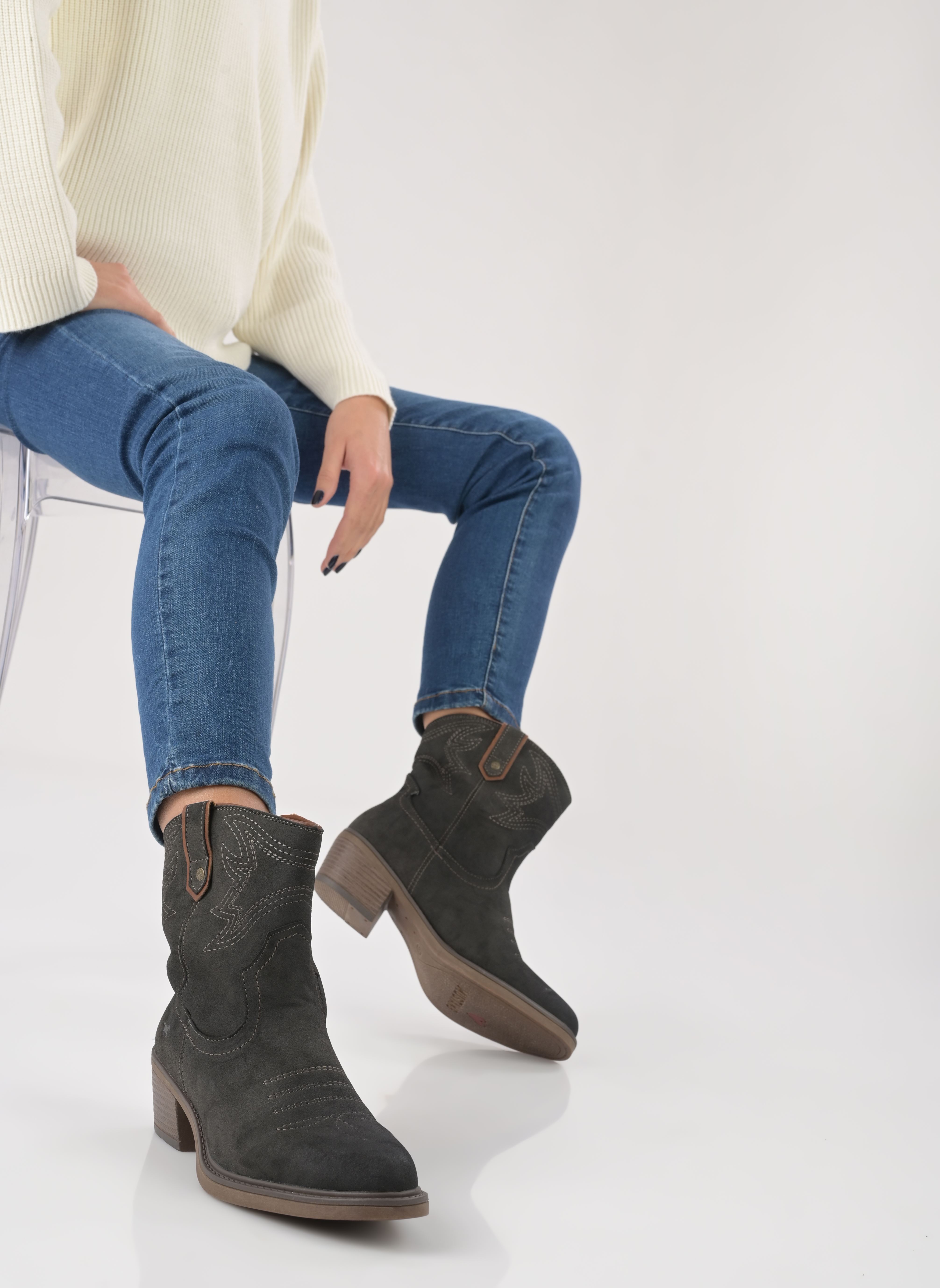 Botines tipo vaquero Klip mujer gris Mustang shoes Botines tipo vaquero Klip mujer gris Dunkelgrau