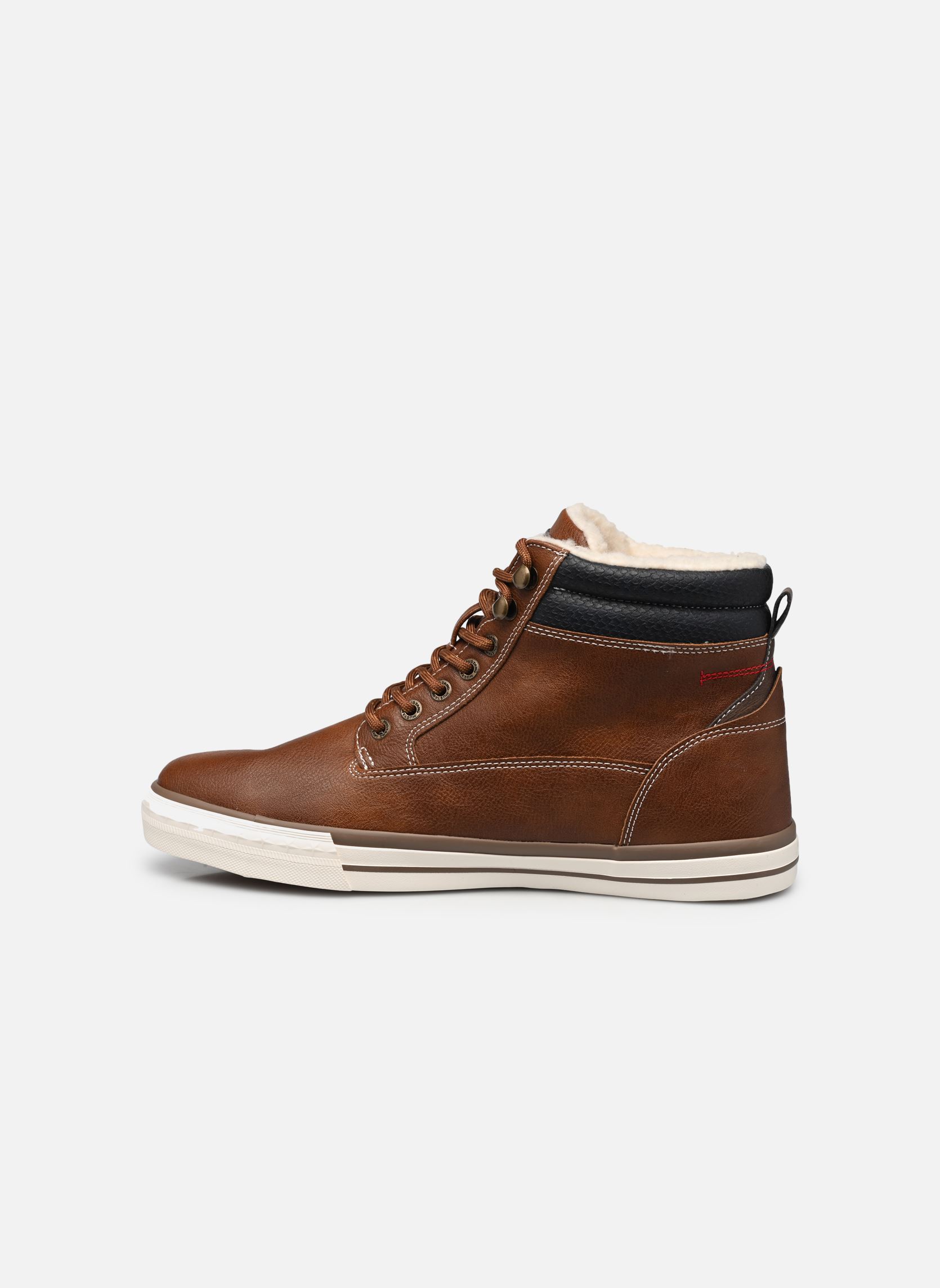 Hoge sneakers Velha F heren bruin Mustang shoes Hoge sneakers Velha F heren bruin COGNAC