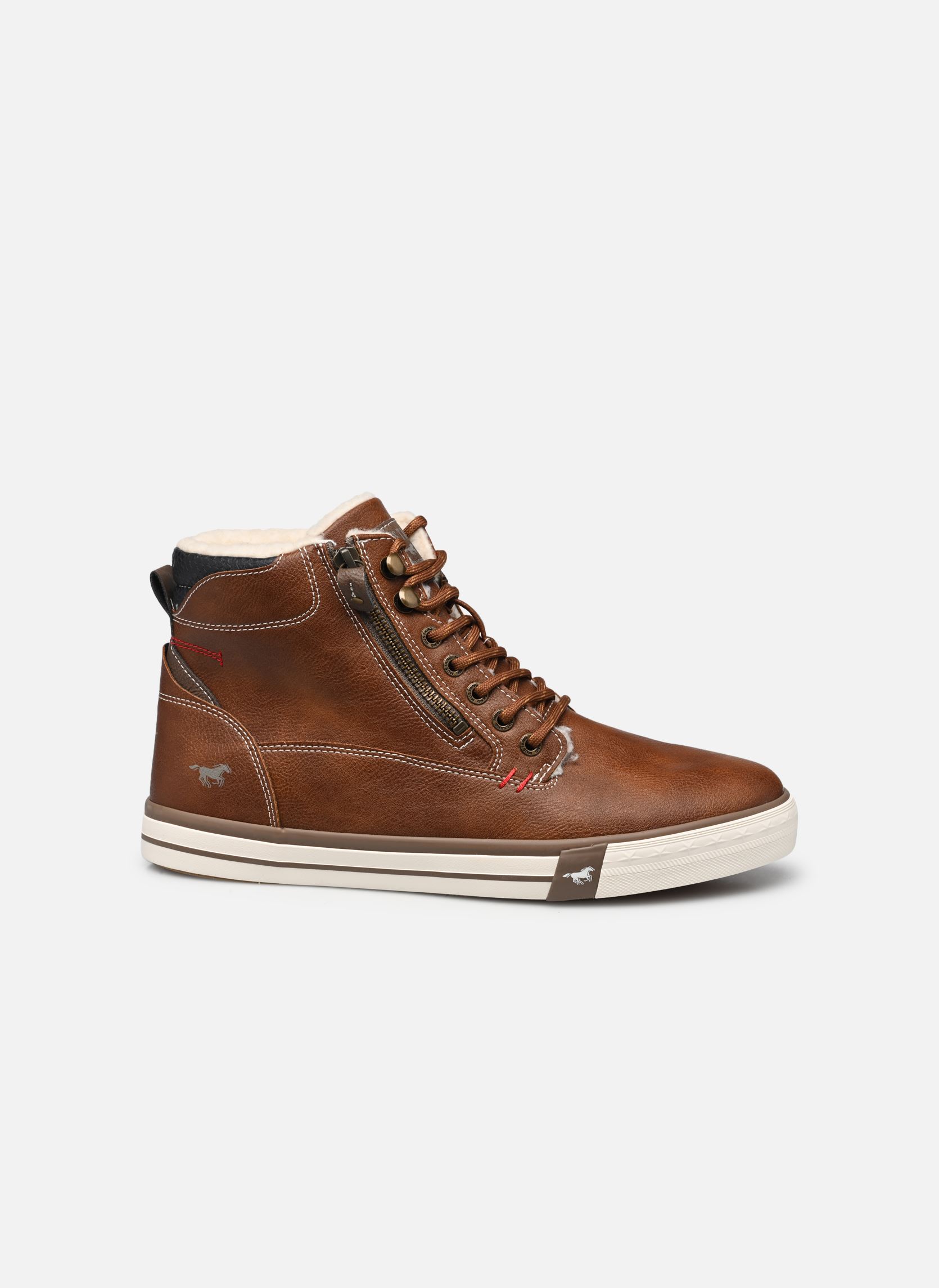 Hoge sneakers Velha F heren bruin Mustang shoes Hoge sneakers Velha F heren bruin COGNAC