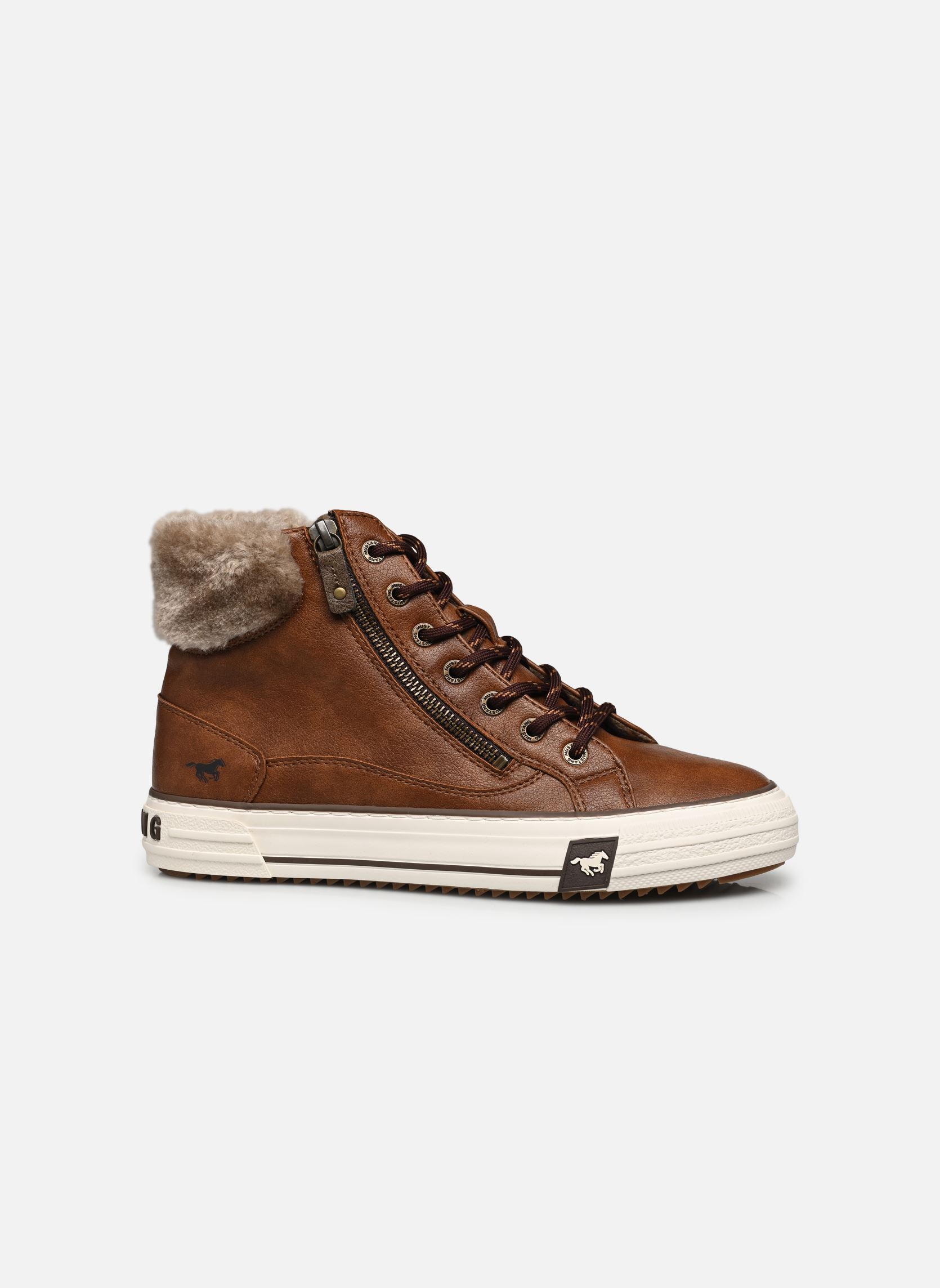 Baskets montantes Liv F femme marron Mustang shoes Baskets montantes Liv F femme marron Cognac