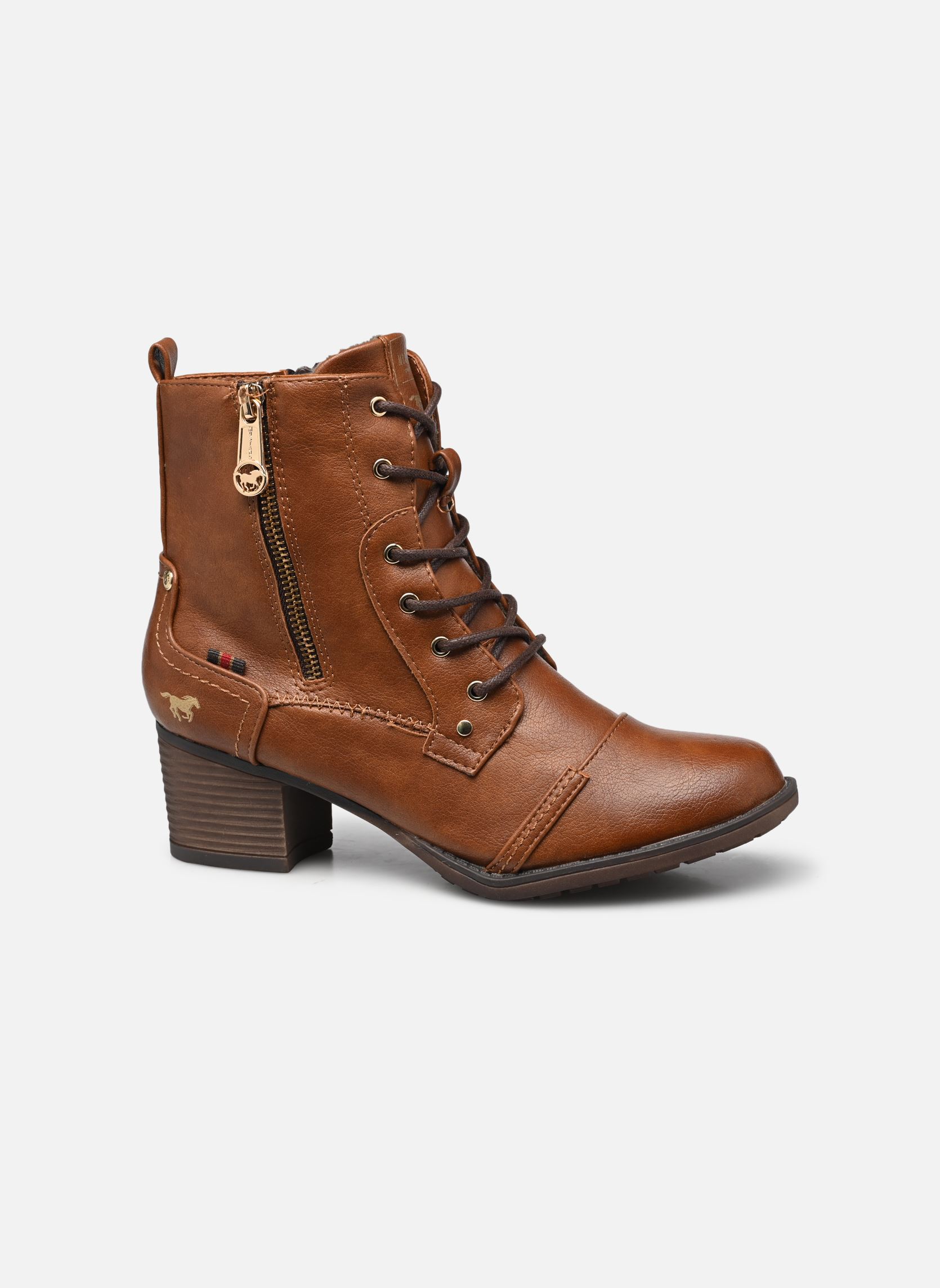Botines con cordones Kilia mujer marrón Mustang shoes Botines con cordones Kilia mujer marrón Cognac